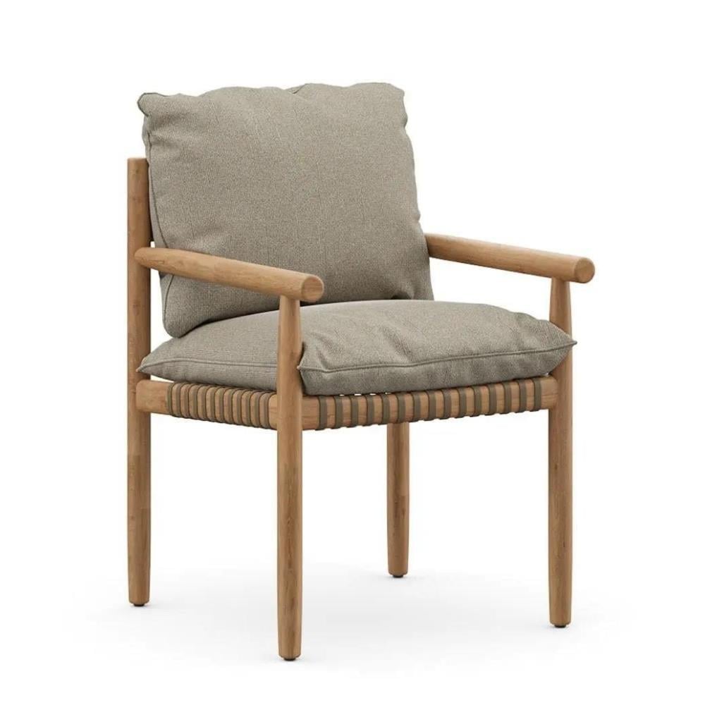 Tibbo Kollu Sandalye-Fiber Vulcano Matte-Teak-(Sunbrella Minder Dahil)