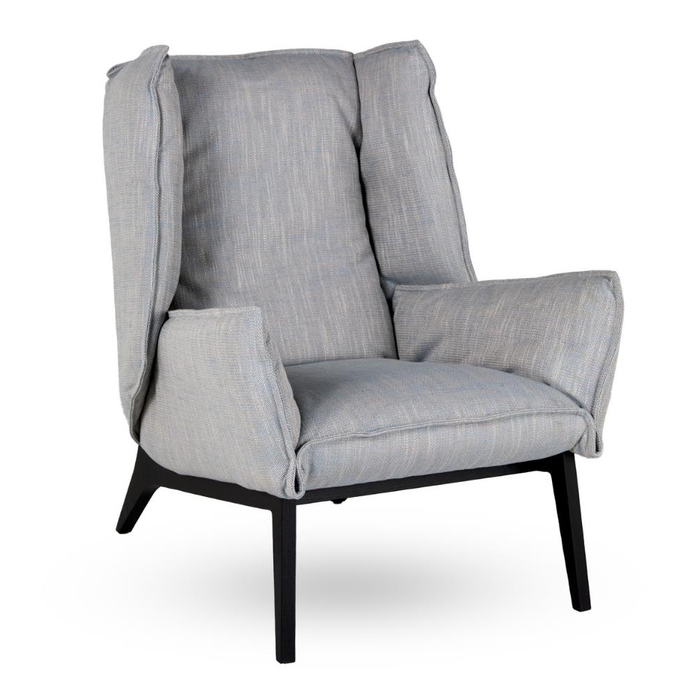 Toa Tekli Koltuk-Ayak Black-Staıned Ash-Kumaş Astrid Azur (2852)-(Grade D)