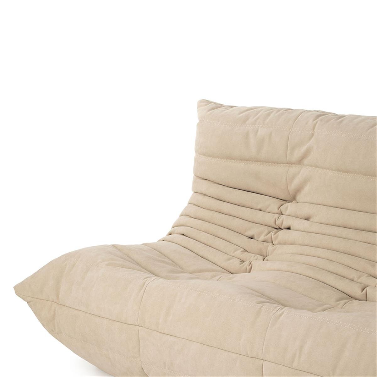 Togo Üçlü Kanepe-Large-Kolsuz-Kumaş Alcantara Sea Sand (111)-(Grade S)