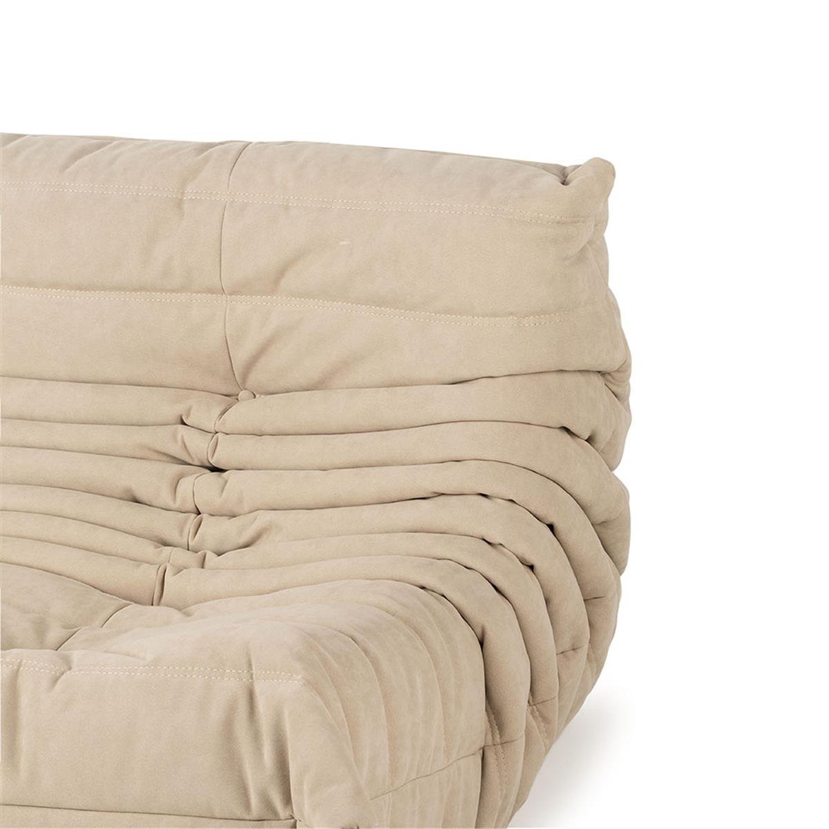 Togo Üçlü Kanepe-Large-Kolsuz-Kumaş Alcantara Sea Sand (111)-(Grade S)
