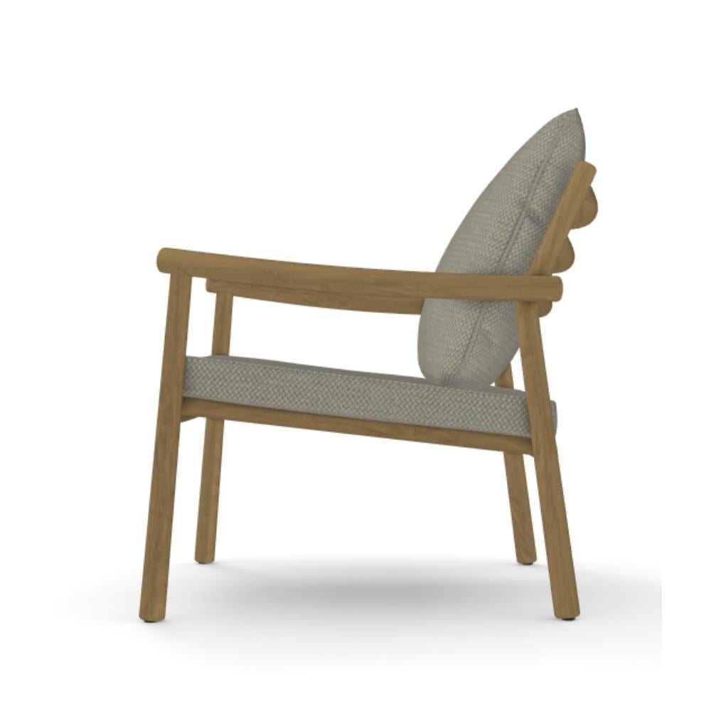 Ukiyo Teak Tekli Koltuk - Minder Sırt ve Oturum Minderi Rustic Weave Oyster E kategori