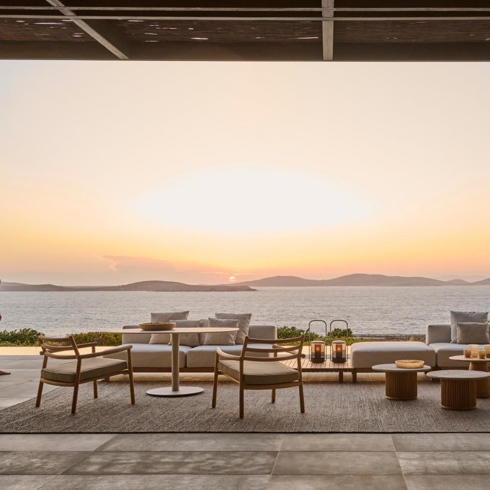 Ukiyo Teak Tekli Koltuk - Minder Sırt ve Oturum Minderi Rustic Weave Oyster E kategori