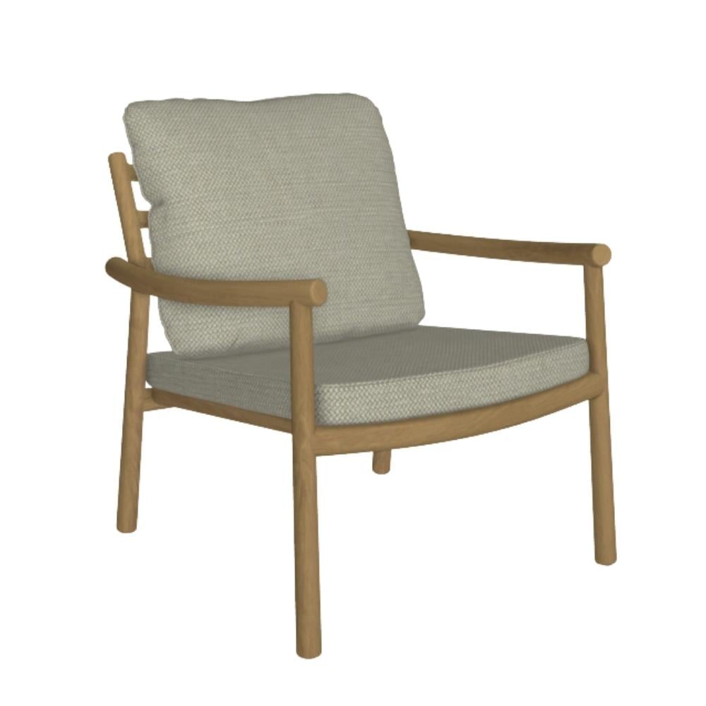 Ukiyo Teak Tekli Koltuk - Minder Sırt ve Oturum Minderi Rustic Weave Oyster E kategori