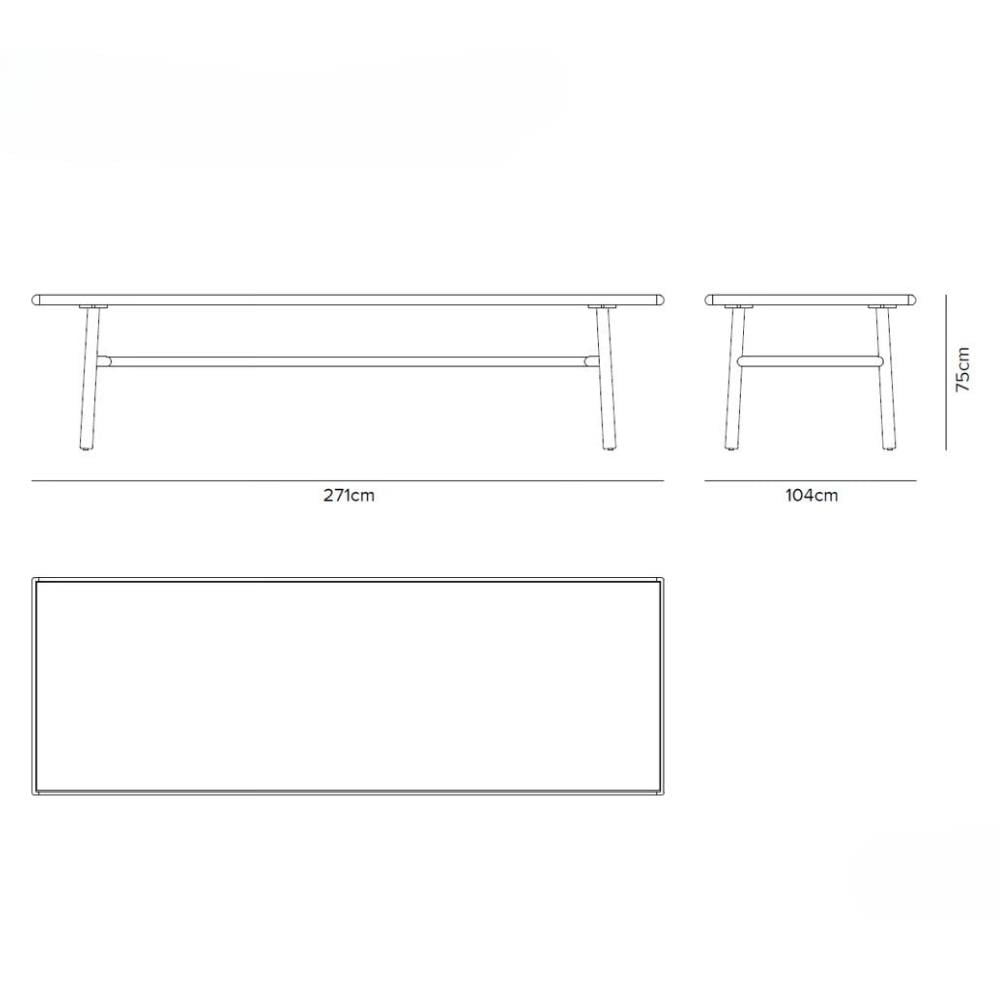 Ukiyo Teak Yemek Masası - Ceramic Scisto - 270 cm
