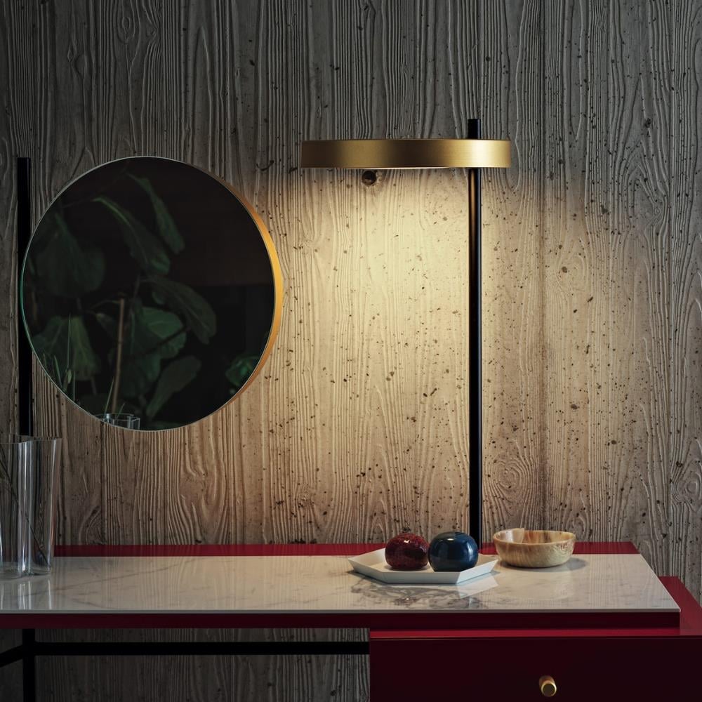 Vanity Çalışma Masası-Frame Aged Brass (M328)-Decorative Details Aged Brass (M328) Top and Drawer Natural Concert (L054)
