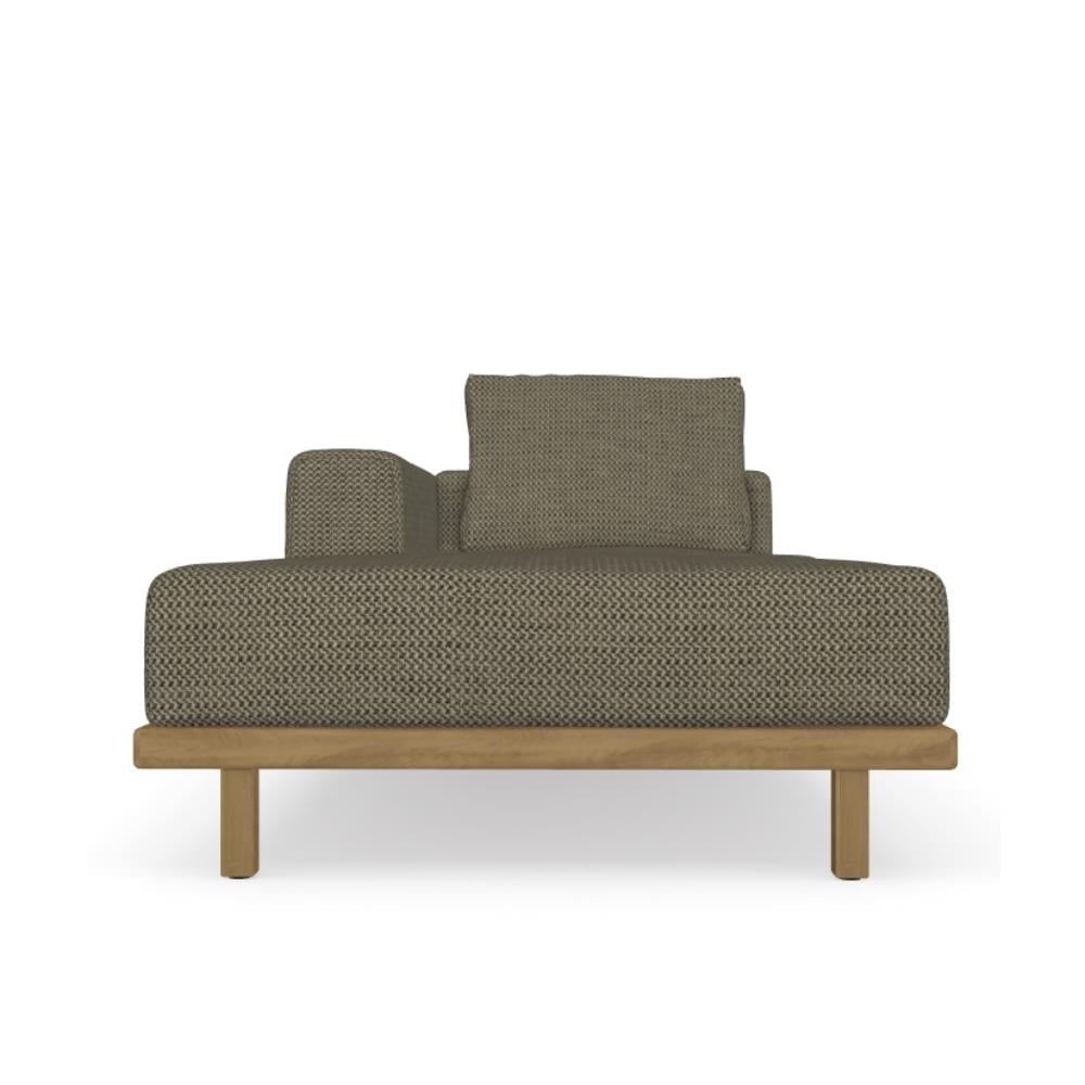 Vis a Vis Sağ Alçak Kollu Teak Kanepe  - Sırt ve Oturum Minderi Rustic Weave Dark Grey E kategori