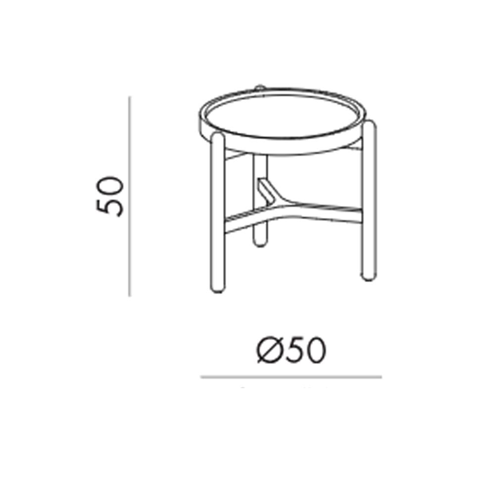 Vittorio Alçak Yan Sehpa (50)-Top Oak Rv Black-Frame Black Oak-(TB50)