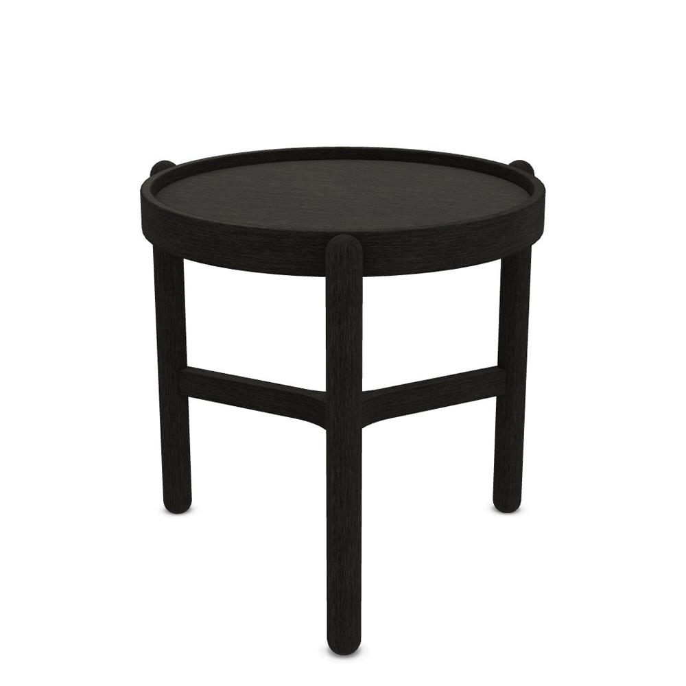 Vittorio Alçak Yan Sehpa (50)-Top Oak Rv Black-Frame Black Oak-(TB50)