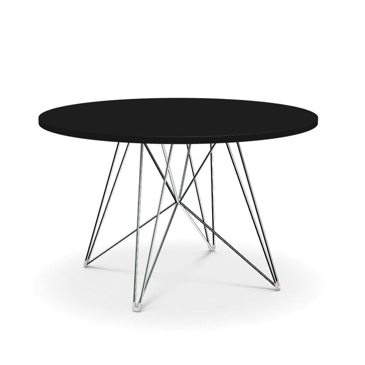 XZ3 Yemek Masası (120)-İskelet Chromed-Tabla Black (8510)