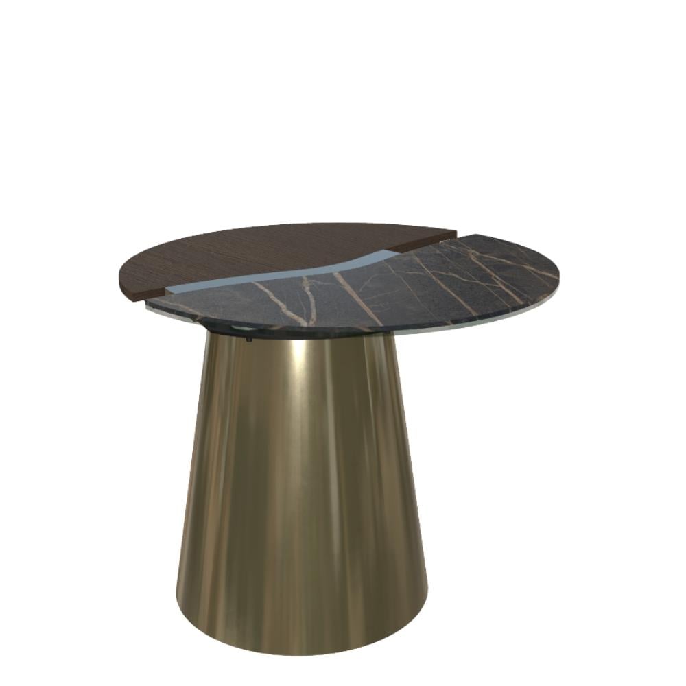 Yang Yan Sehpa (50)-Frame Aged Brass (M328)-Top Noir Desir Matt (CM025)-Top Oak Spress Veneer (L002)