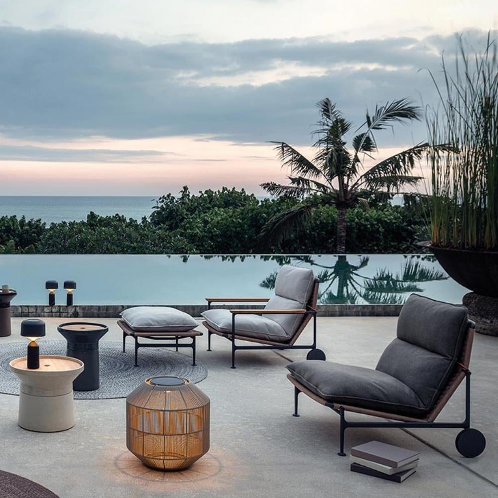 Zenith Puf-Meteor İskelet-Natural Teak-(Sunbrella Minder Dahil)