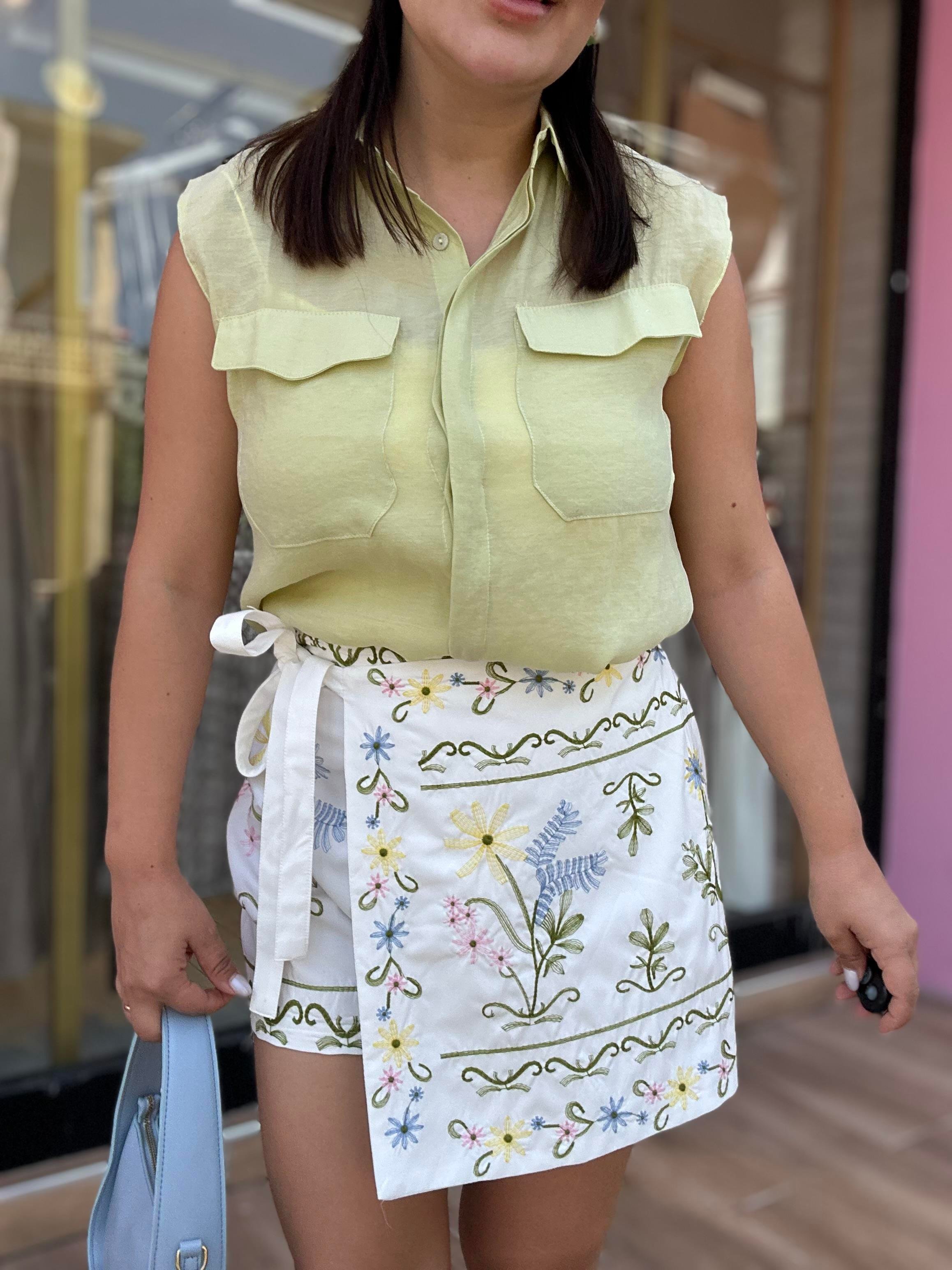 Körük Cepli Kolsuz İnce Gömlek Açık Yeşil