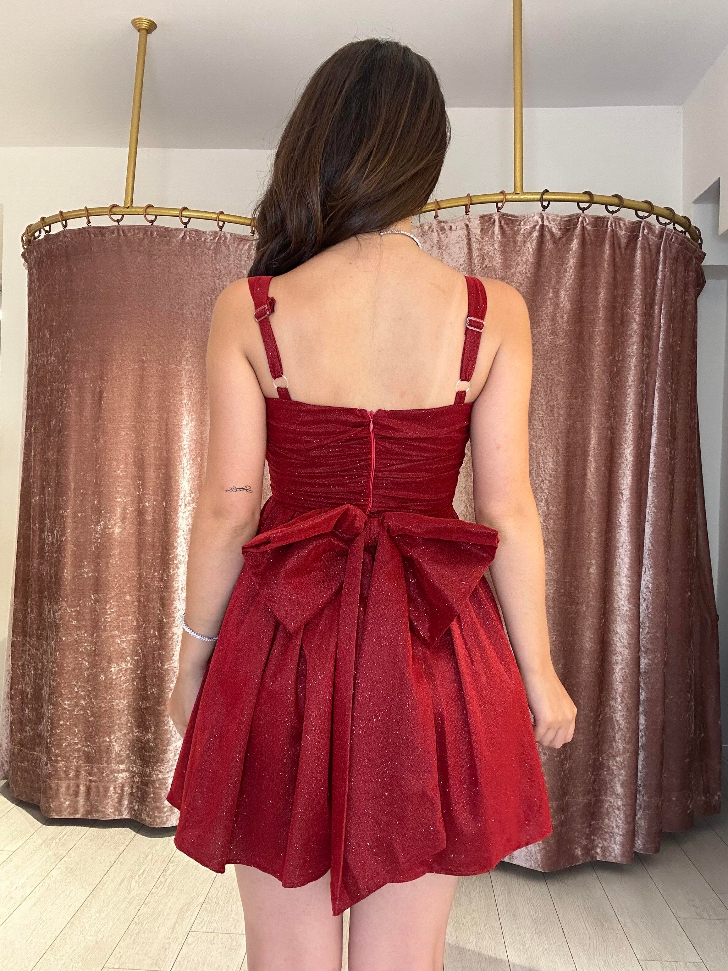 Simli Kumaş Ayaralanabilir Askılı Tül Elbise Bordo