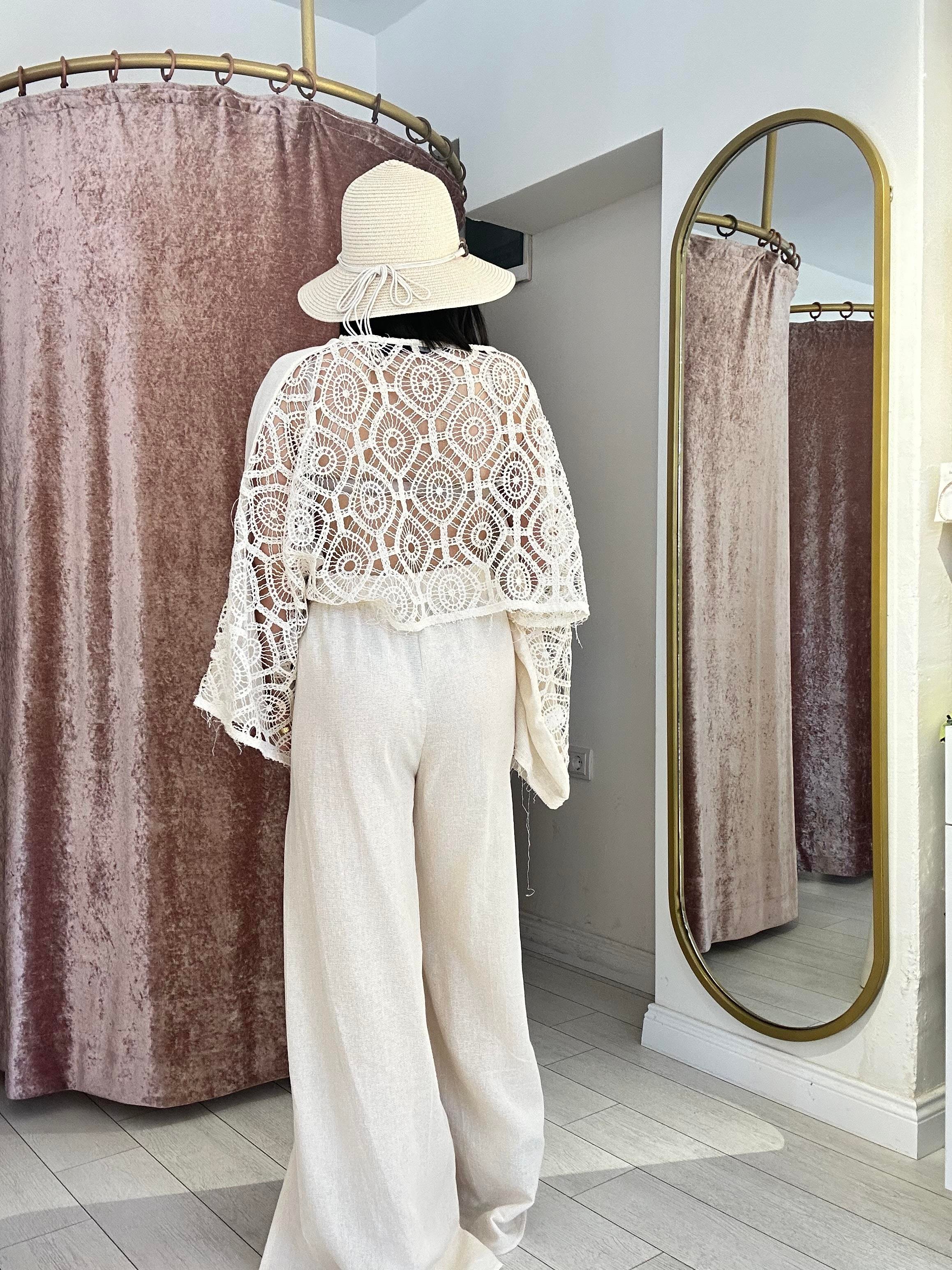 Sırt Detay Keten Takım Bej