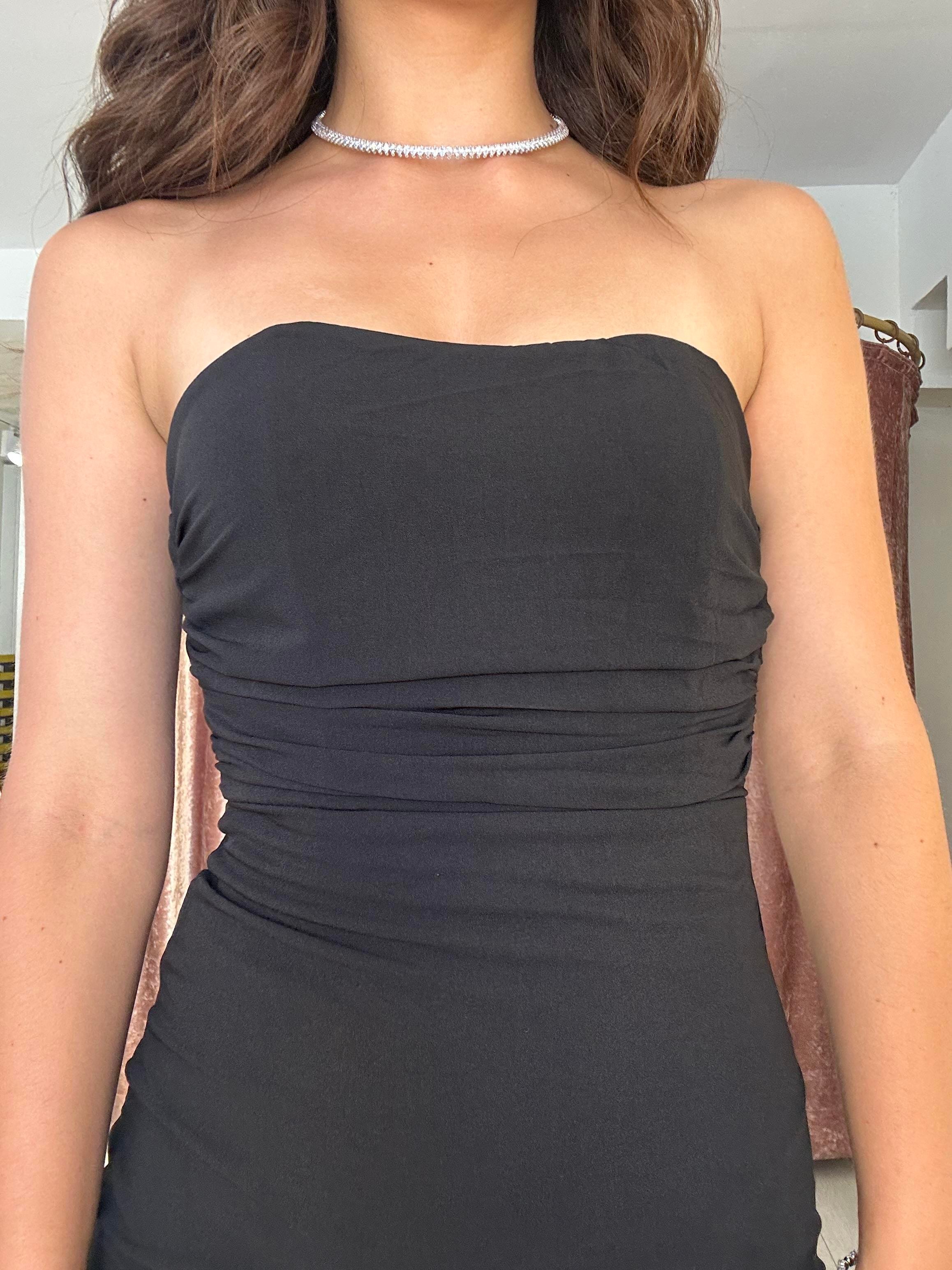 Sırt Detay Uzun Gece Elbisesi Siyah