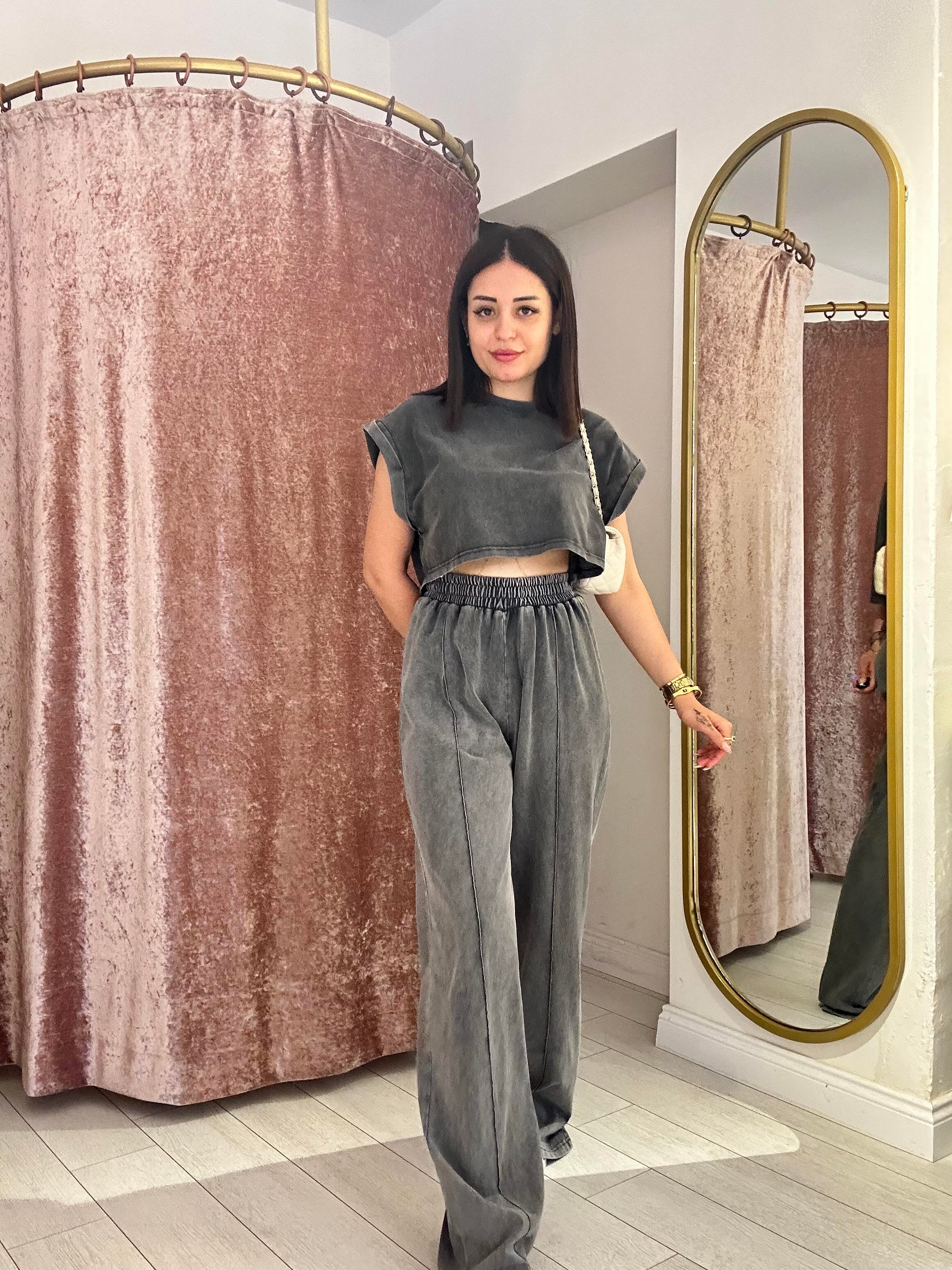 Yıkama Kumaş Spor Takım Siyah