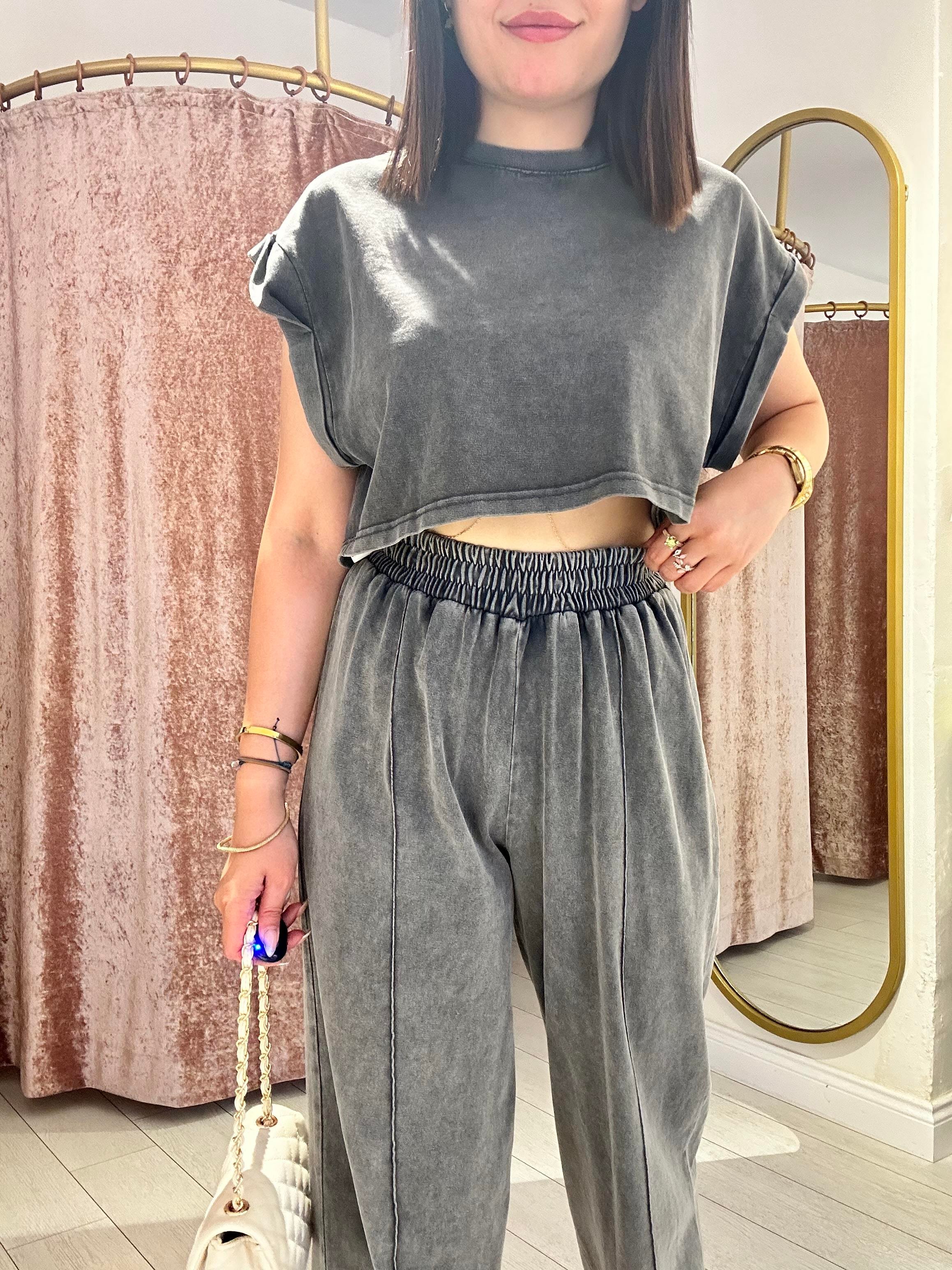 Yıkama Kumaş Spor Takım Siyah