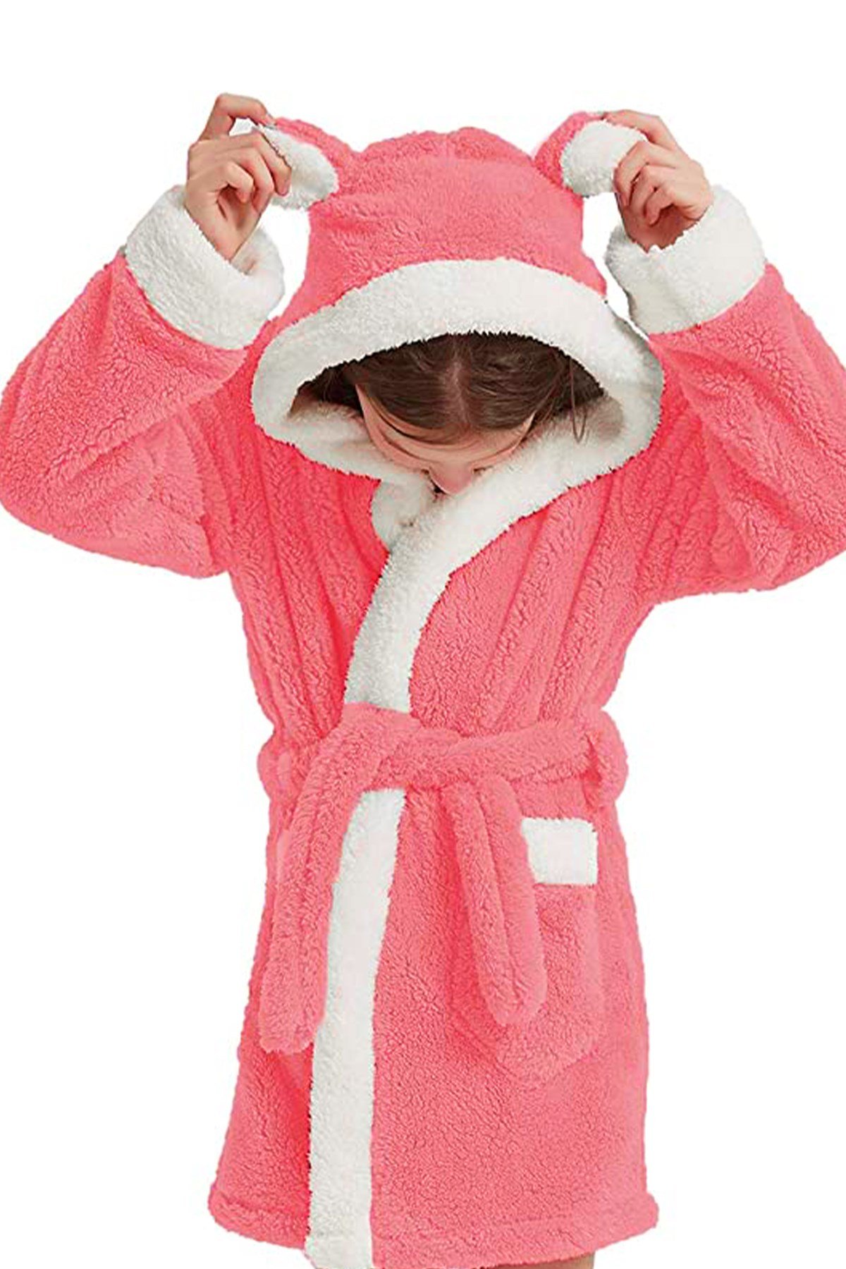 Bunny Kapşonlu Unisex Wellsoft Çocuk Peluş Sabahlık