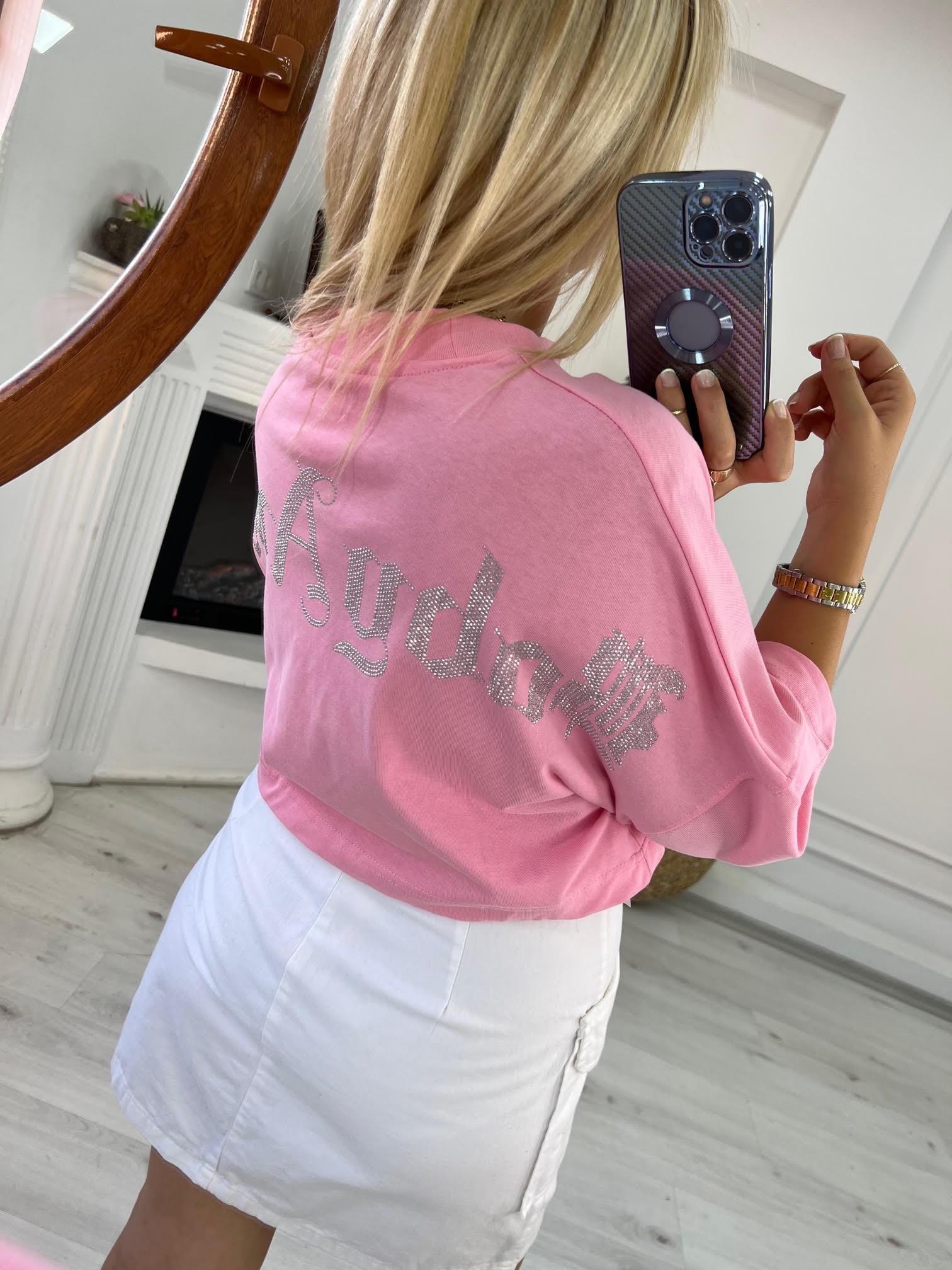 0023 Crop Tshirt PEMBE