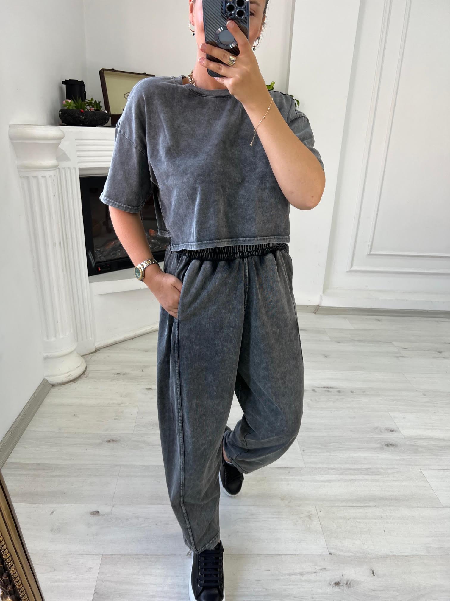 0057 Şalvar Tshirt Takım ANTRESİT