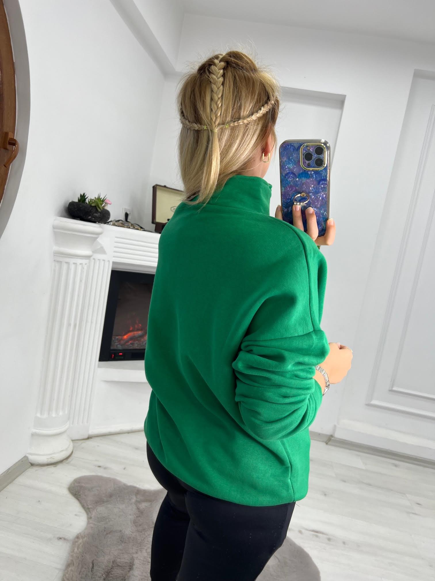 01 Yarım Fermuar Sweat YEŞİL