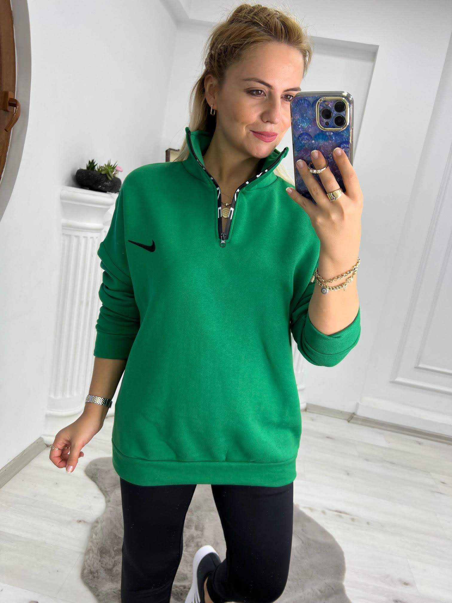 01 Yarım Fermuar Sweat YEŞİL