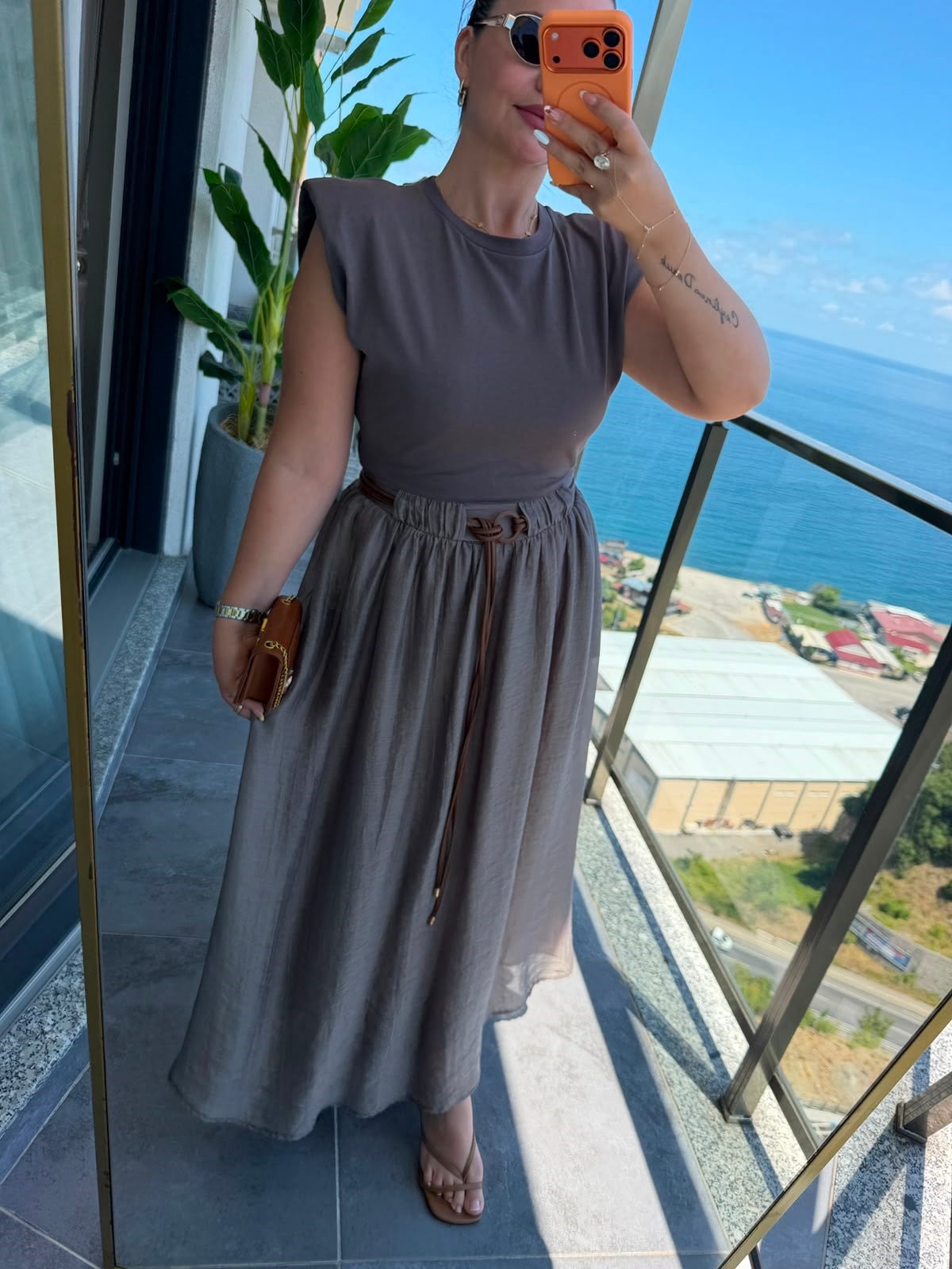 0103 Garnili Elbise BRONZ