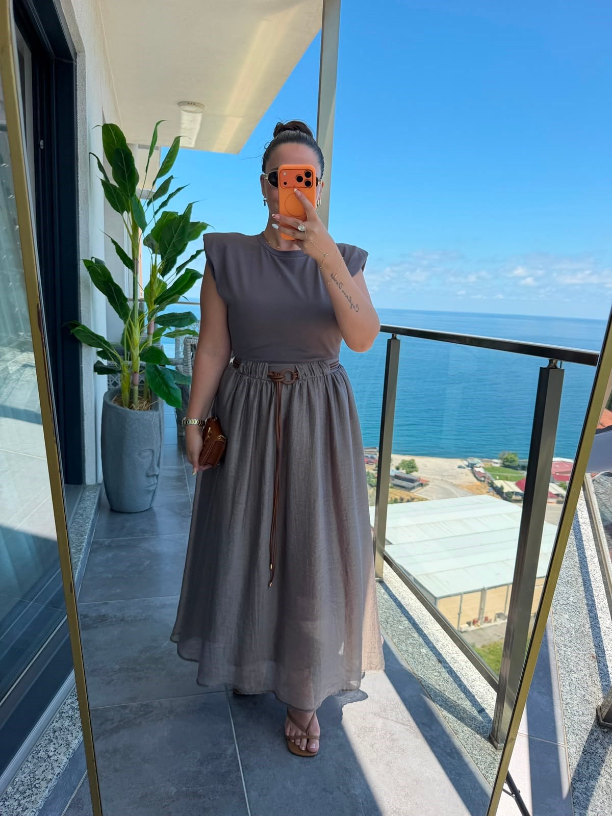 0103 Garnili Elbise BRONZ