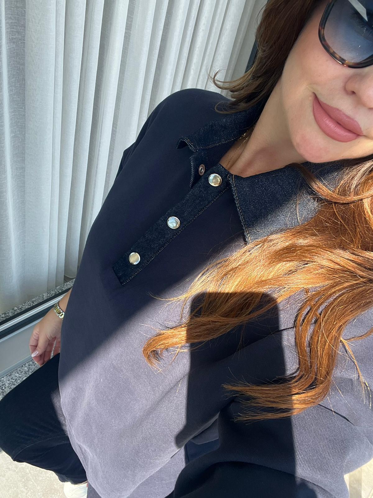 0178 Garnili Sweat LACİVERT
