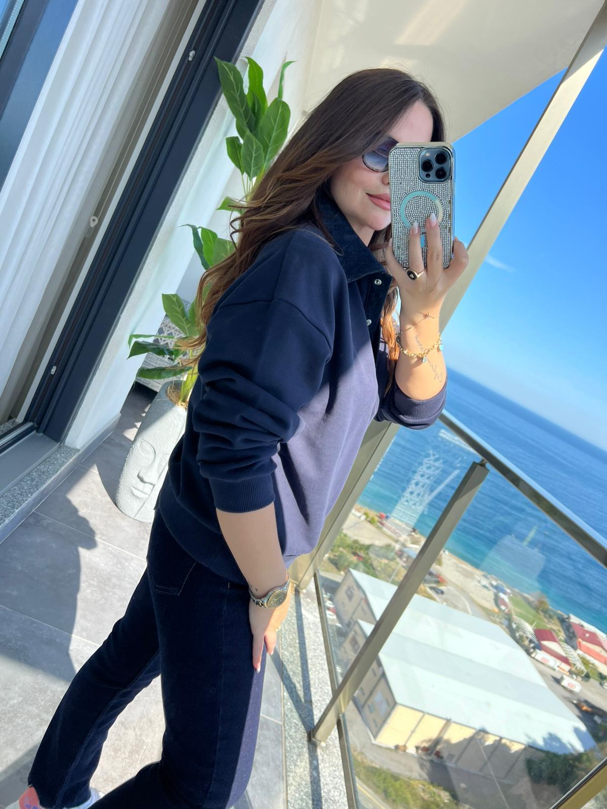 0178 Garnili Sweat LACİVERT