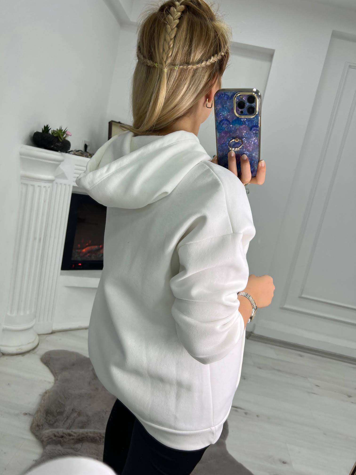 02 Kapüşonlu Sweat BEYAZ