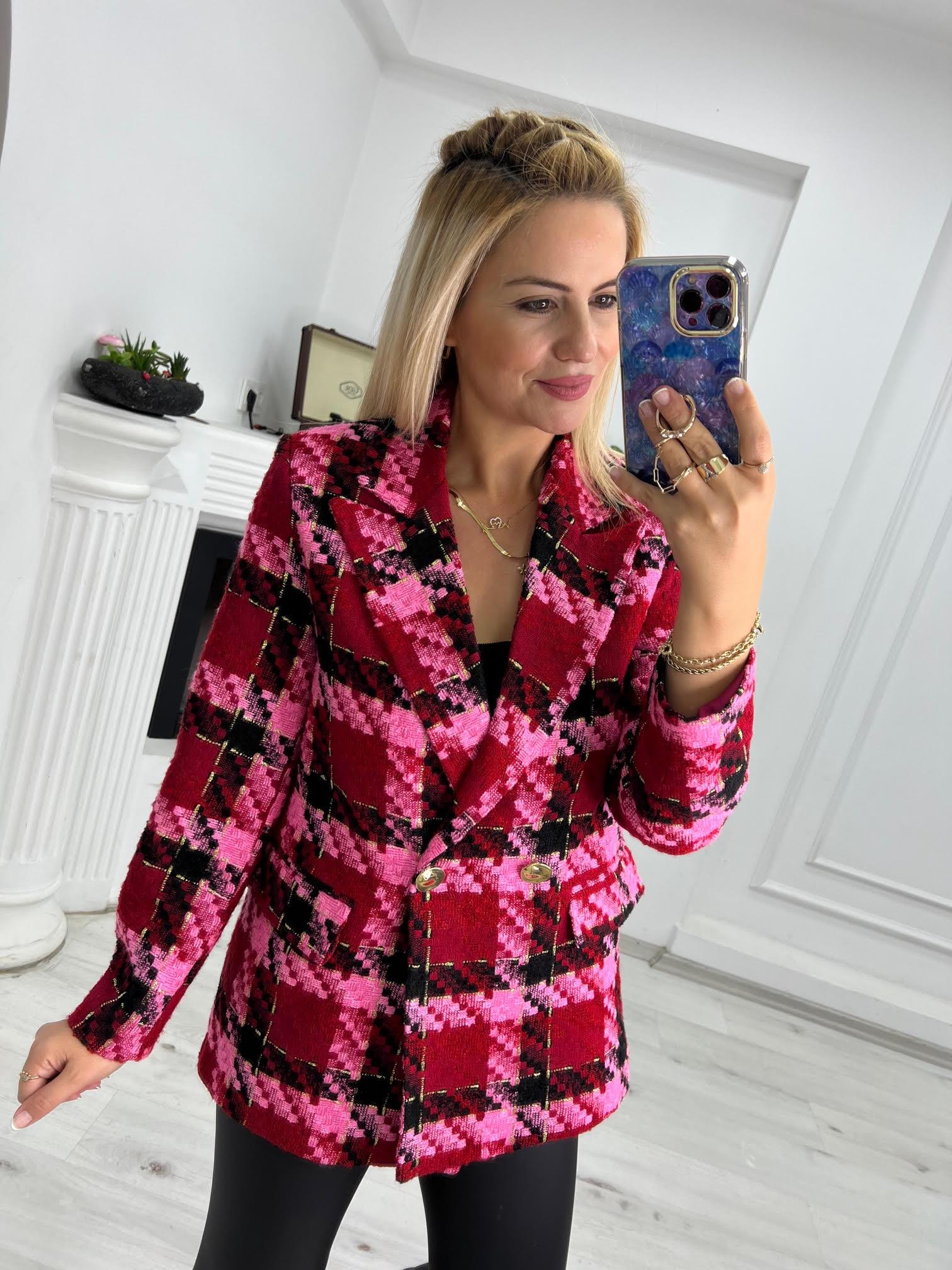 02018 Blazer Oversize Ceket KIRMIZI