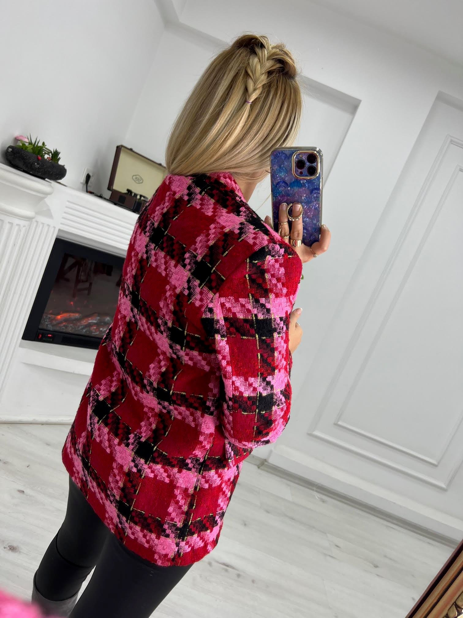 02018 Blazer Oversize Ceket KIRMIZI