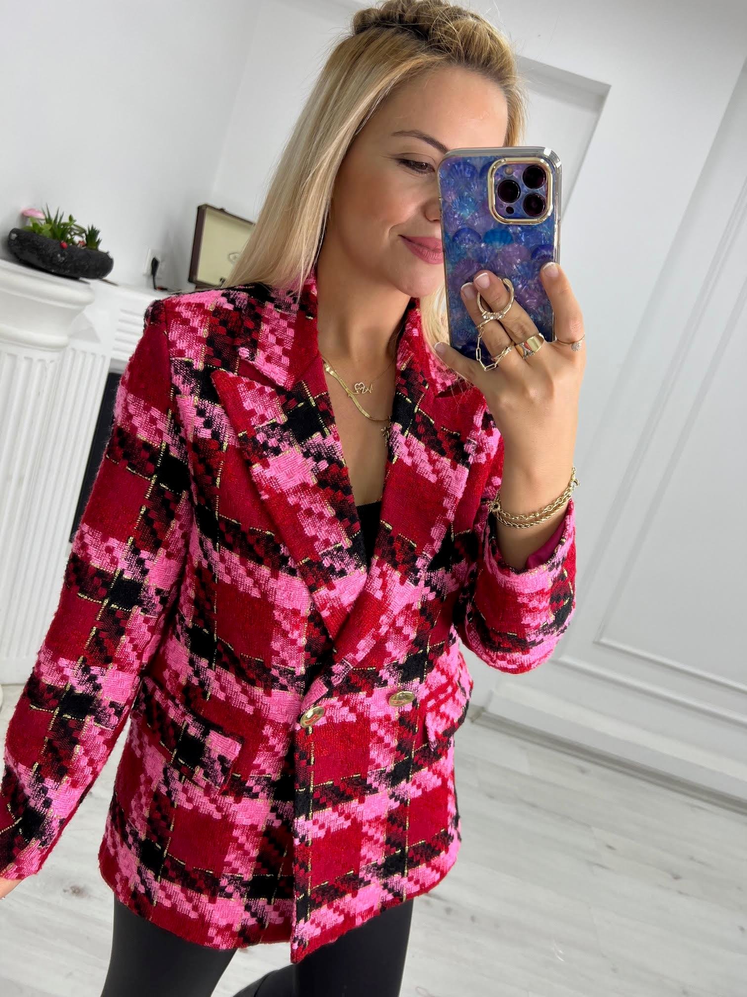02018 Blazer Oversize Ceket KIRMIZI