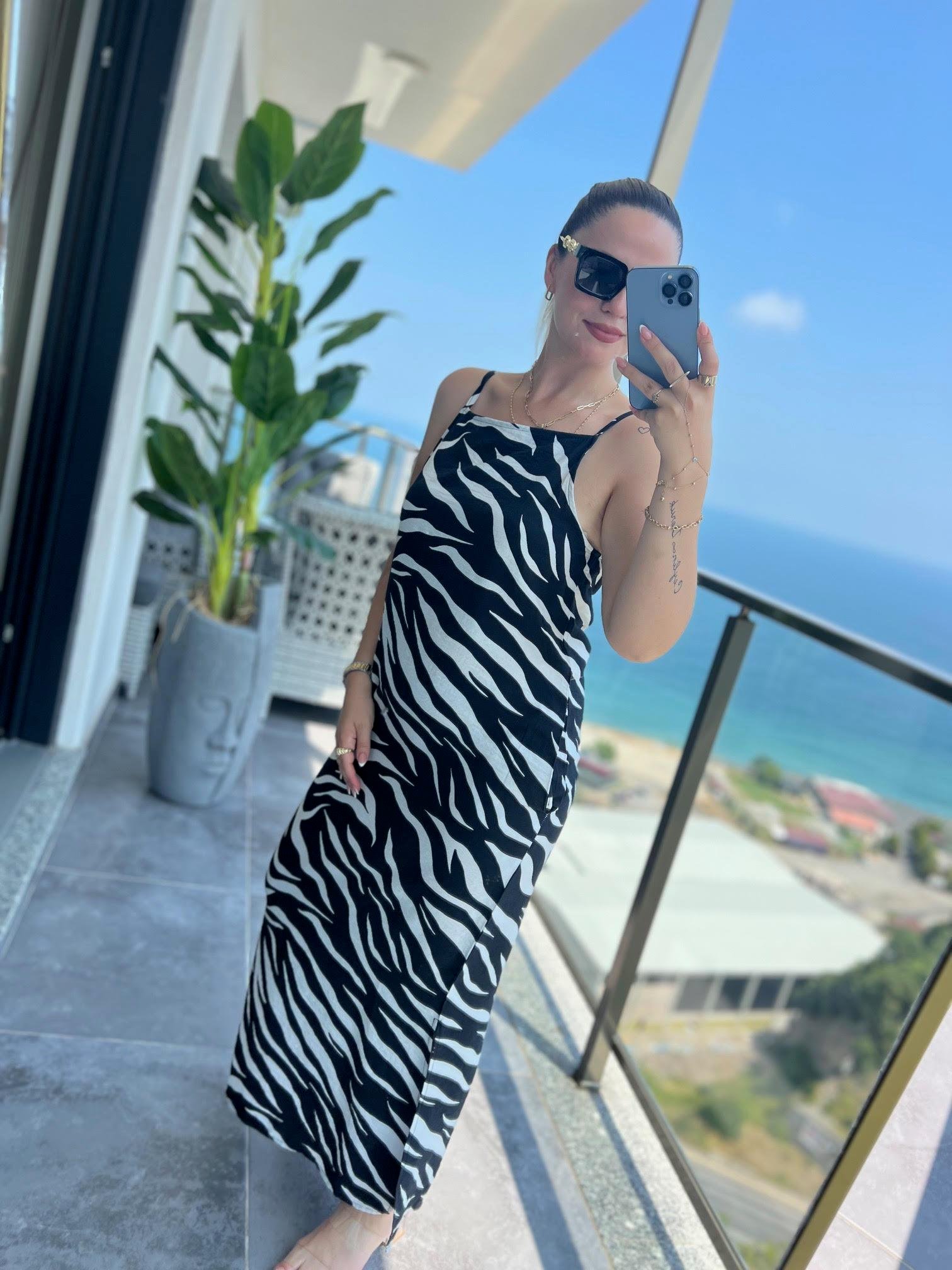 023 İp Askılı Elbise ZEBRA