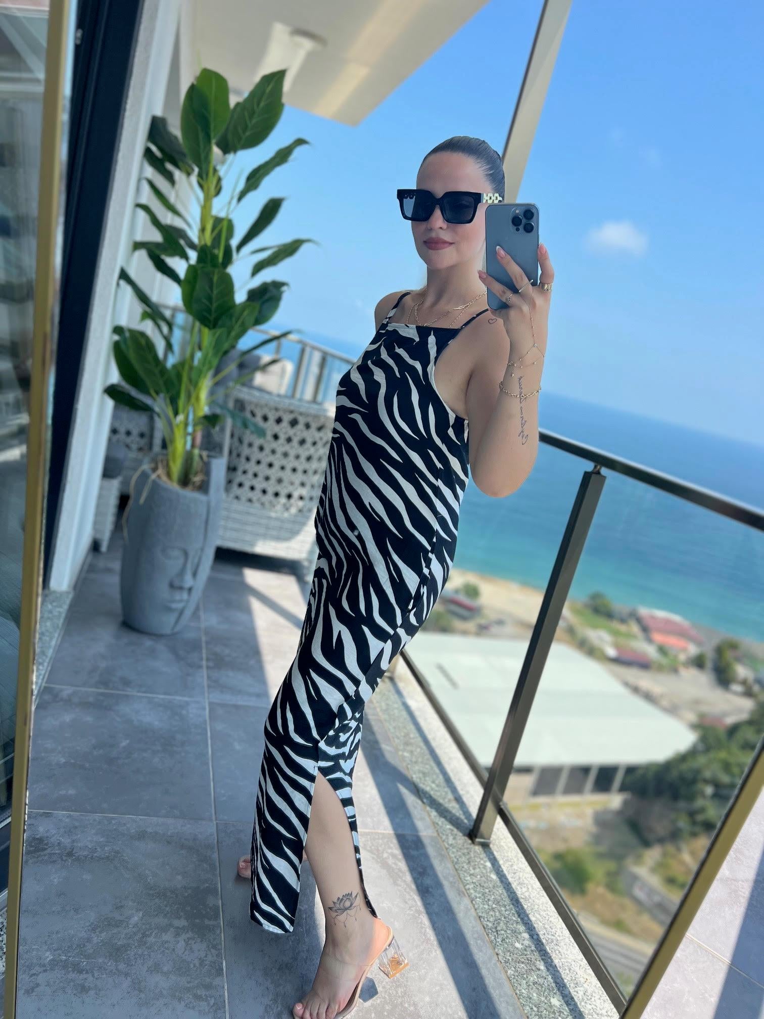 023 İp Askılı Elbise ZEBRA