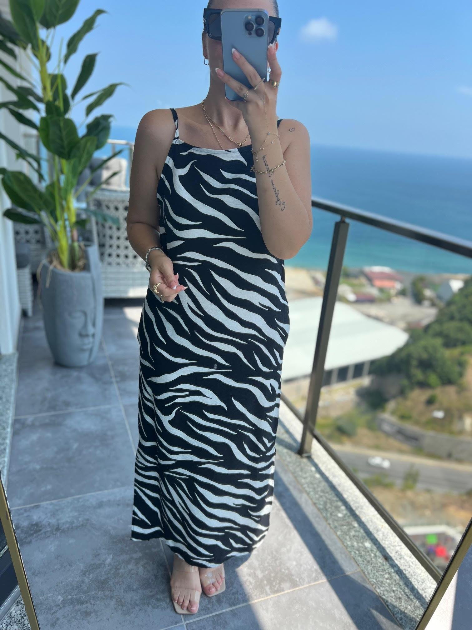 023 İp Askılı Elbise ZEBRA