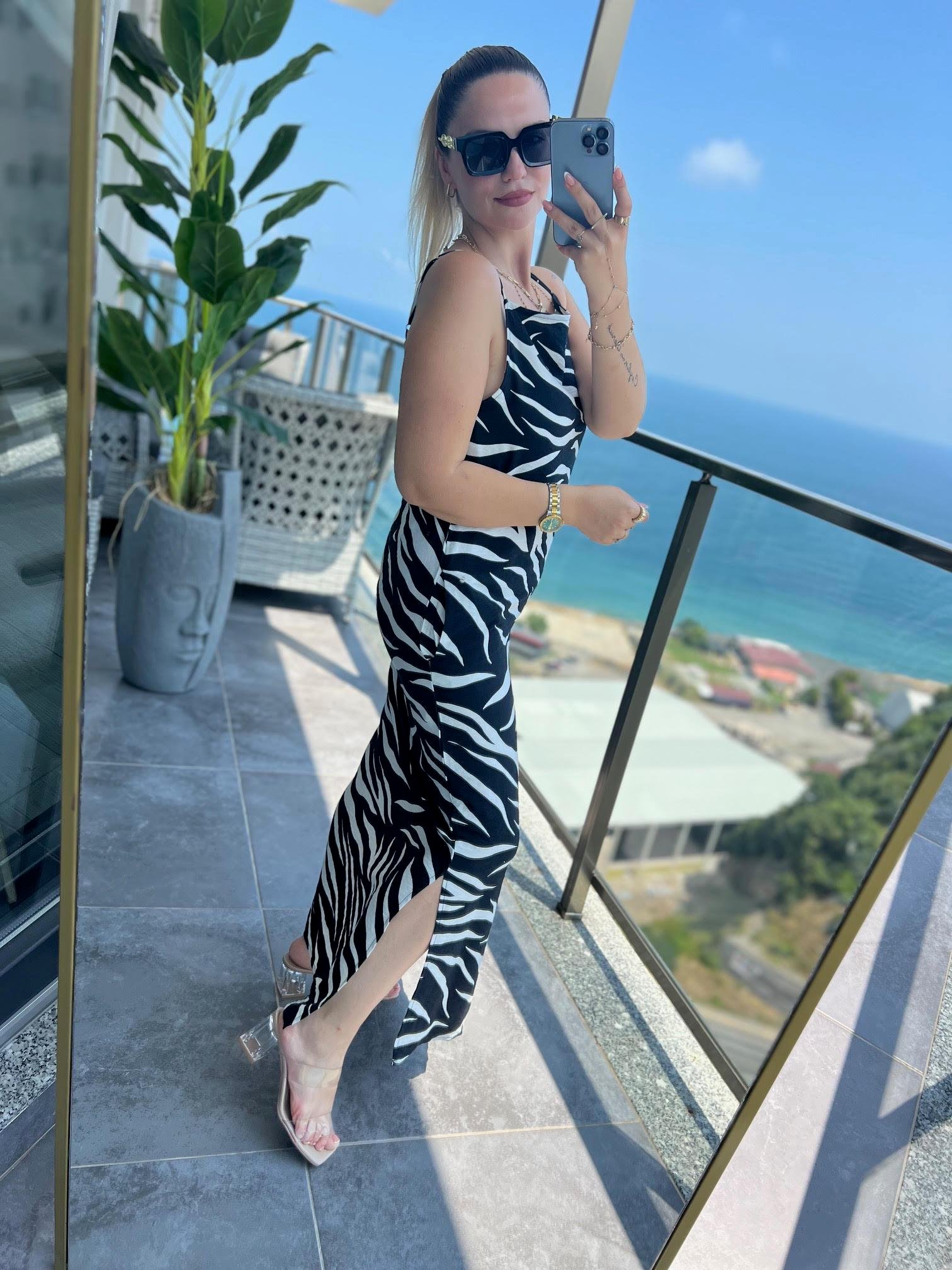 023 İp Askılı Elbise ZEBRA