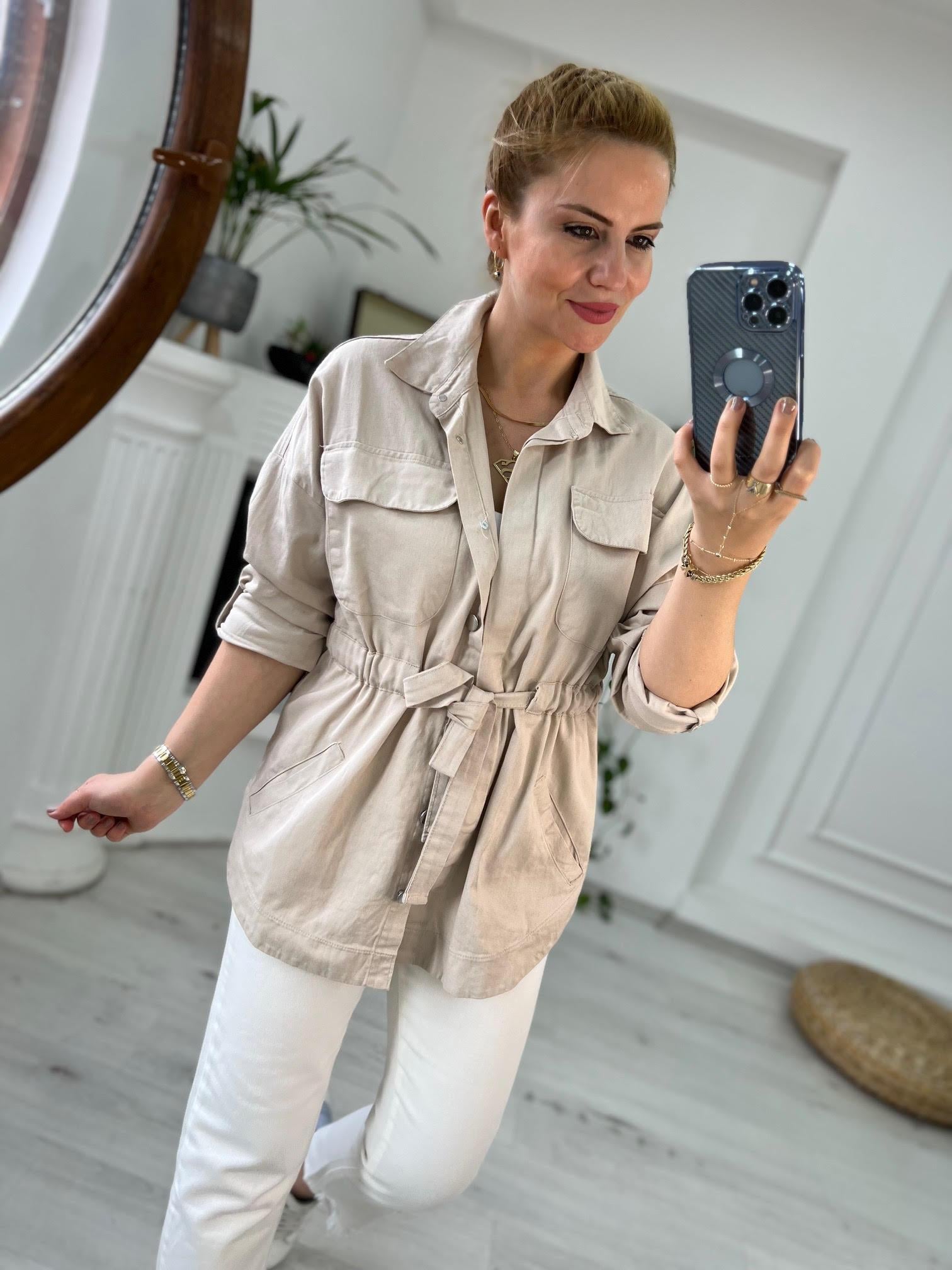 0259 Gabardin Ceket BEJ