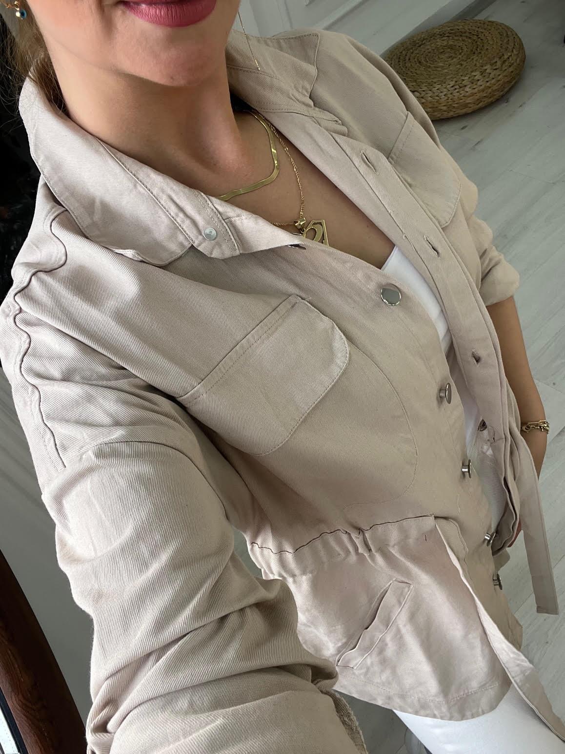 0259 Gabardin Ceket BEJ