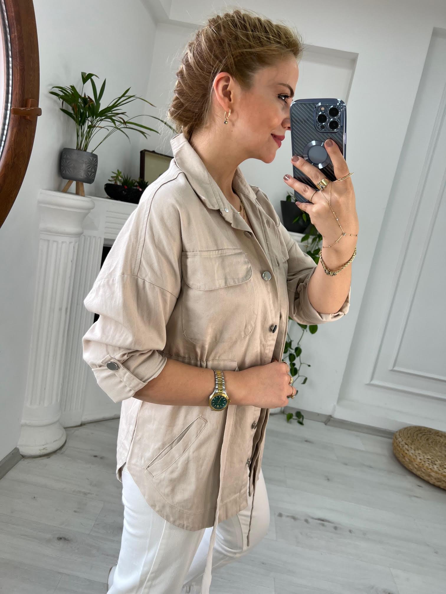 0259 Gabardin Ceket BEJ