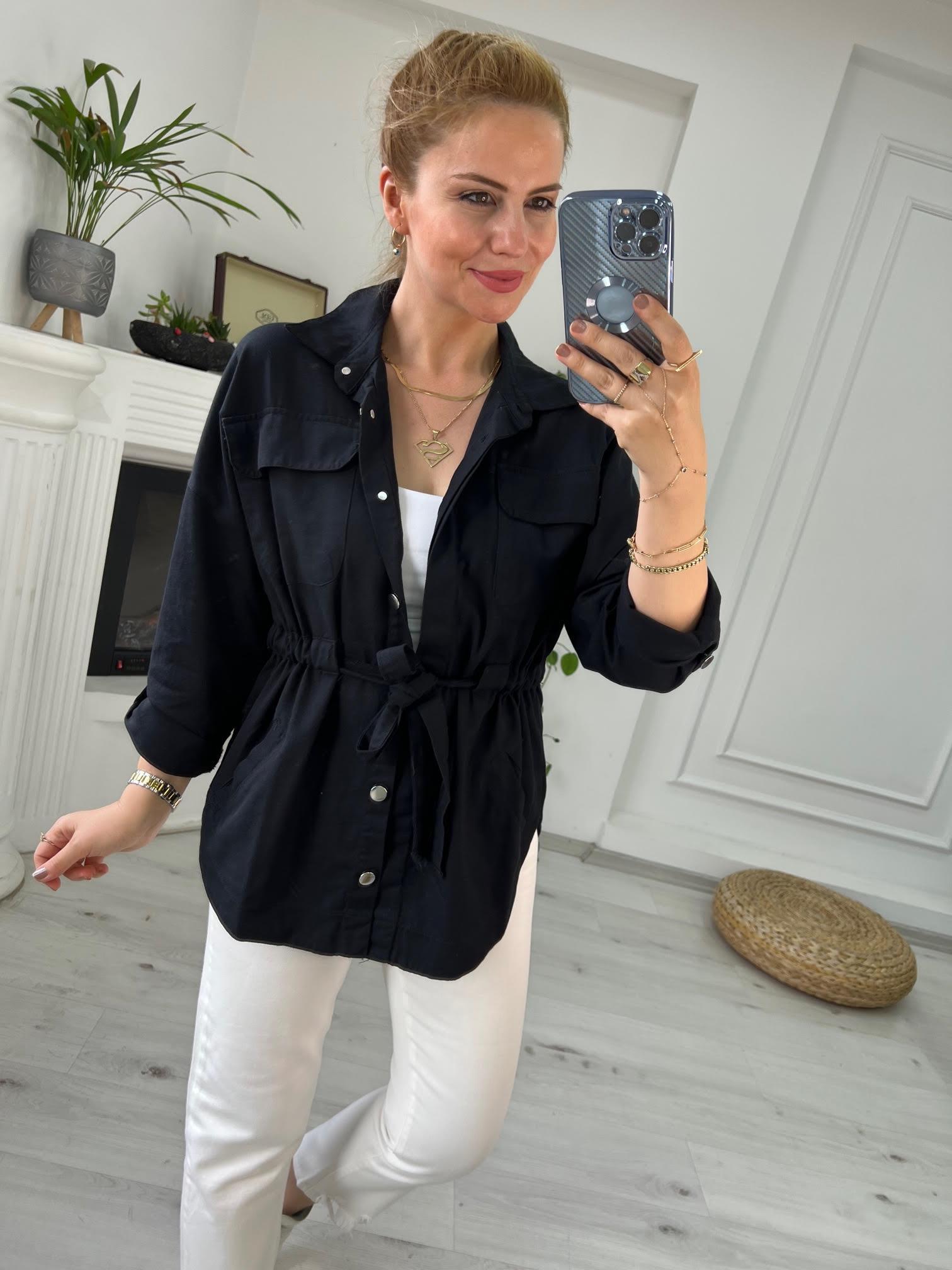 0259 Gabardin Ceket SİYAH