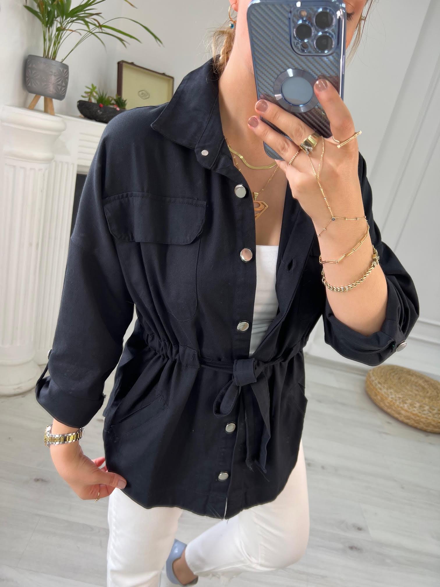 0259 Gabardin Ceket SİYAH