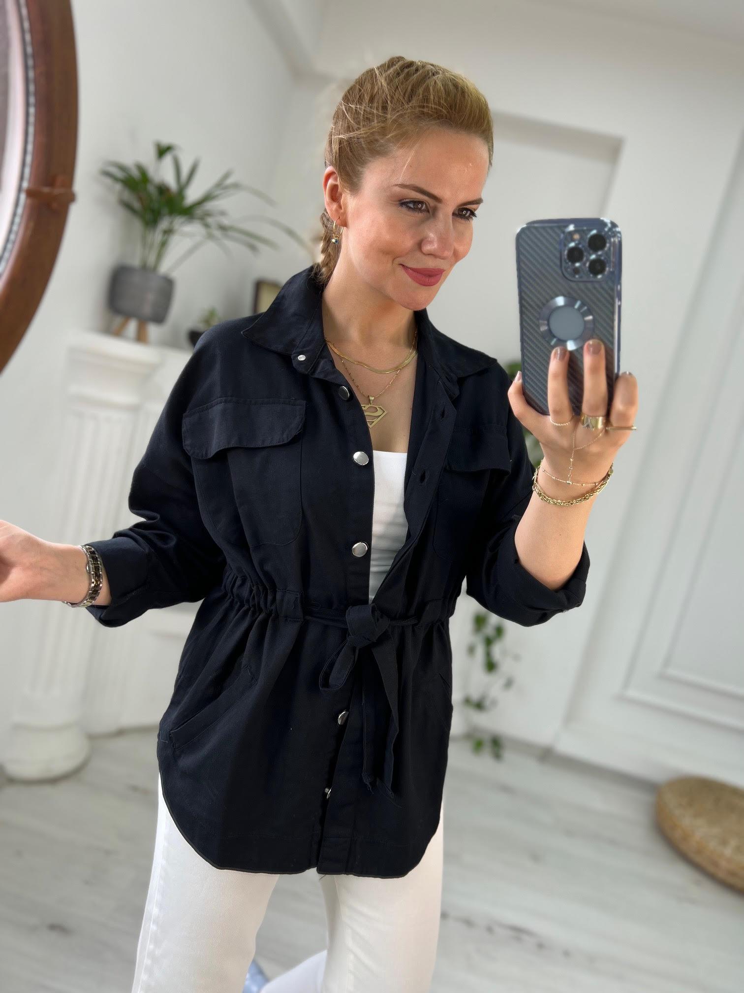 0259 Gabardin Ceket SİYAH