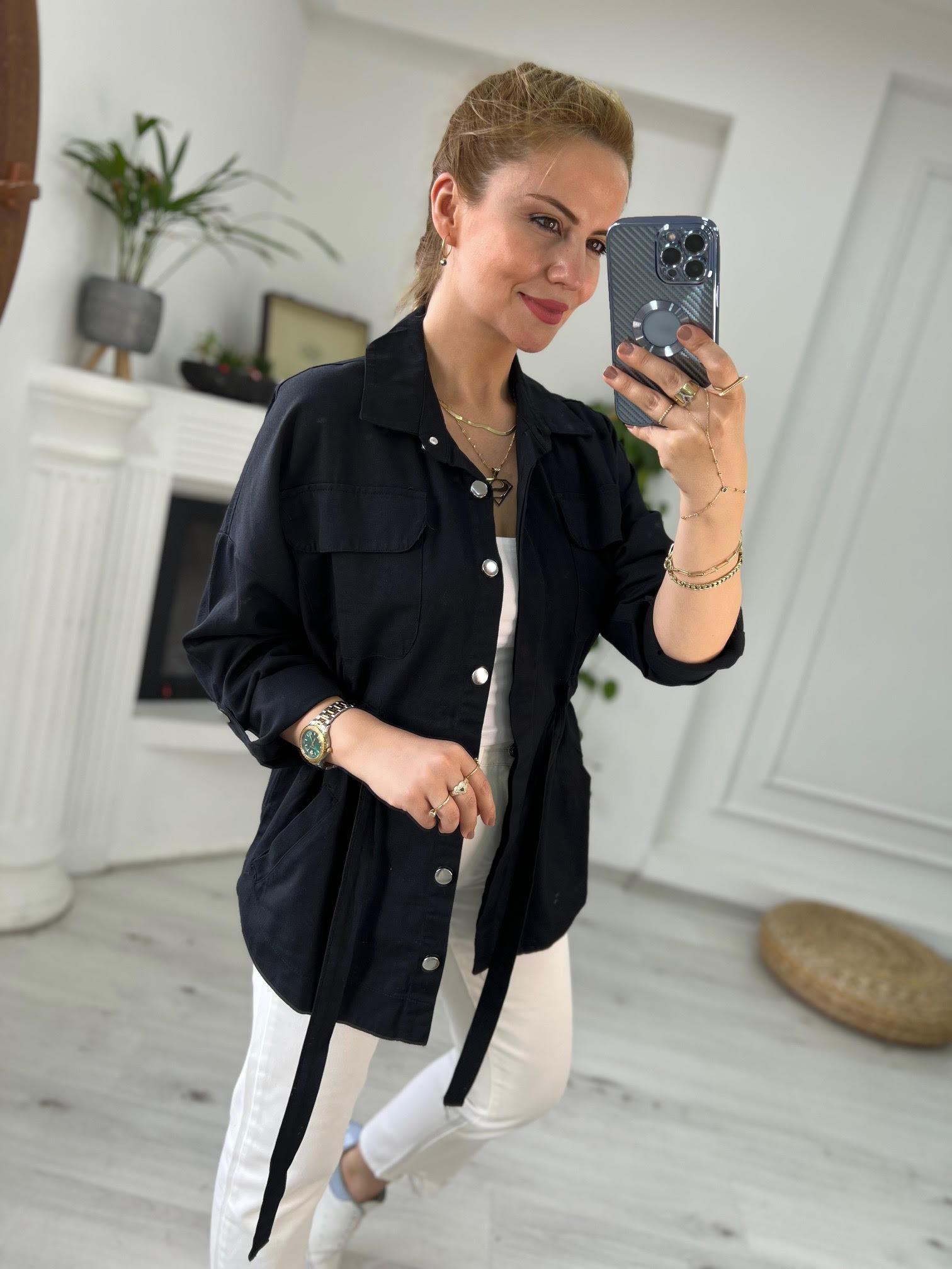 0259 Gabardin Ceket SİYAH