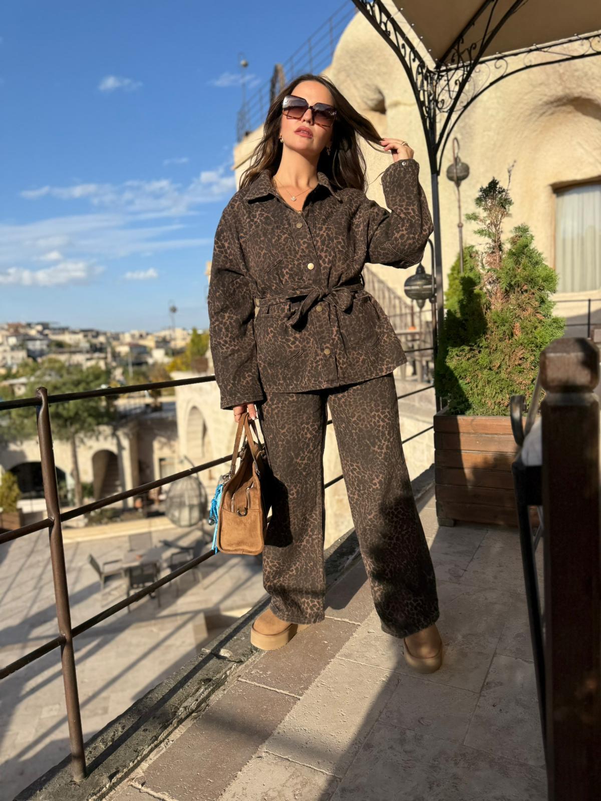 0276 Leopar Takım KAHVE