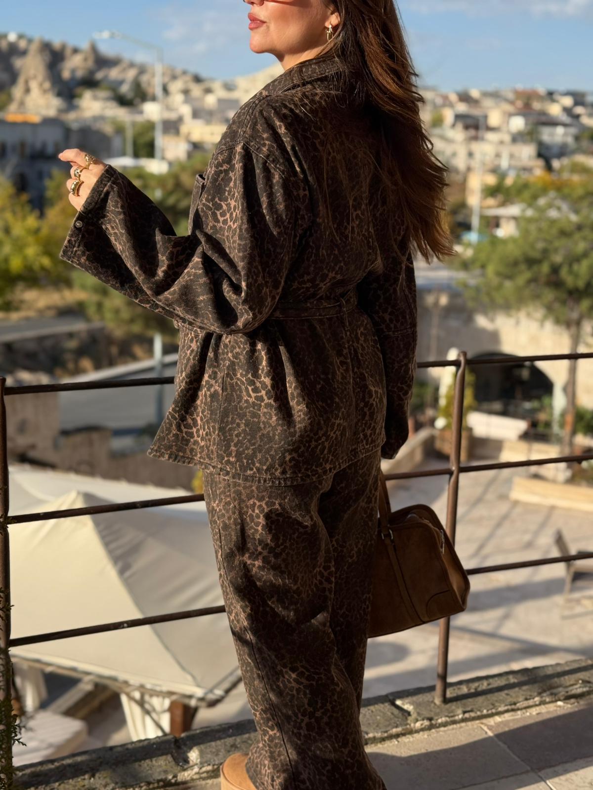 0276 Leopar Takım KAHVE