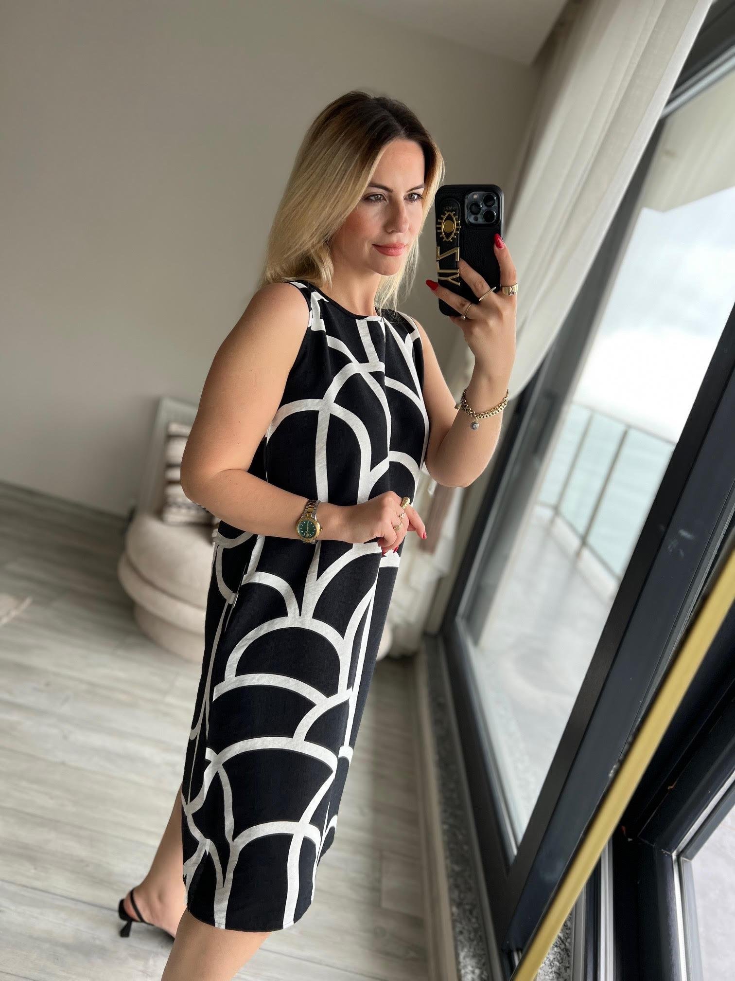 03 Çan Elbise BEYAZ ÇİZGİLİ