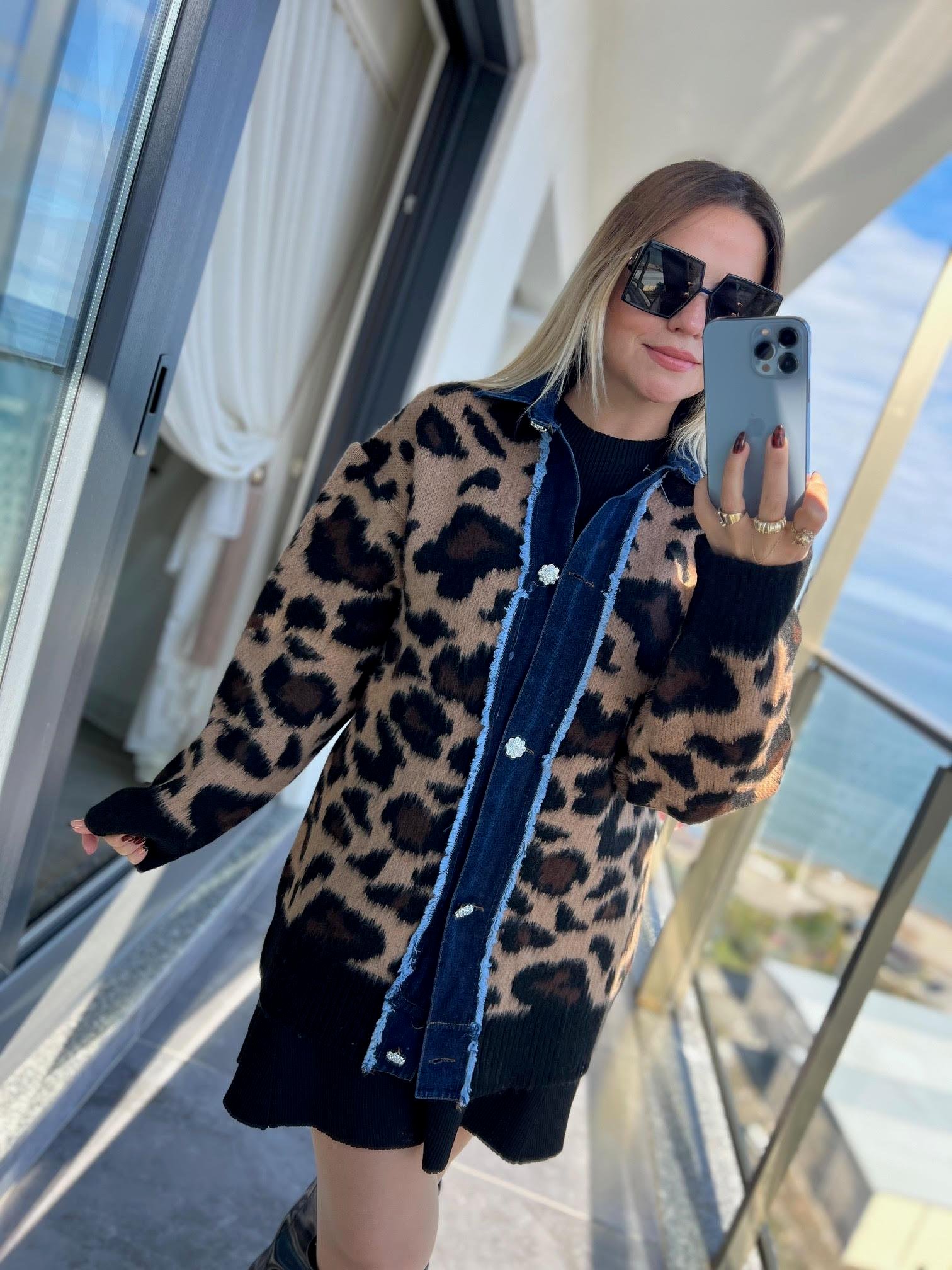 045  KoT Geçişli Leopar Hırka LEOPAR