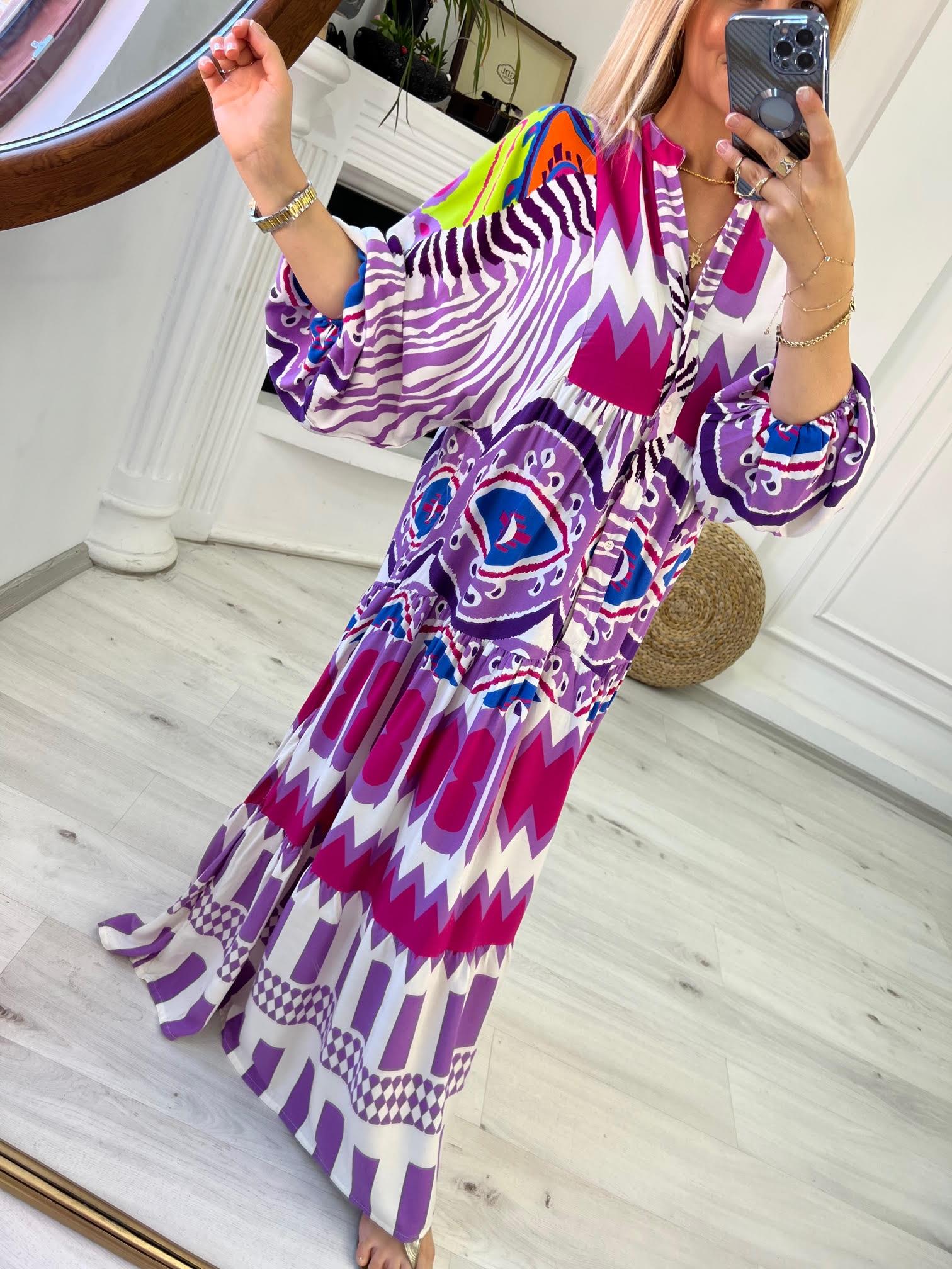 056 Katleya Model Elbise LİLA